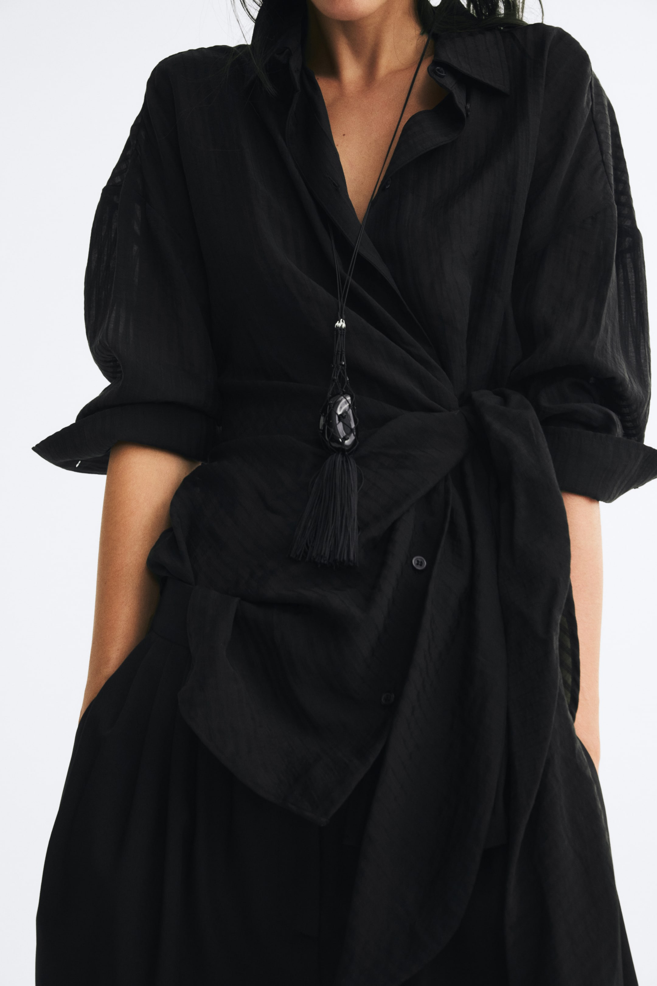 Tie-Detail Shirt