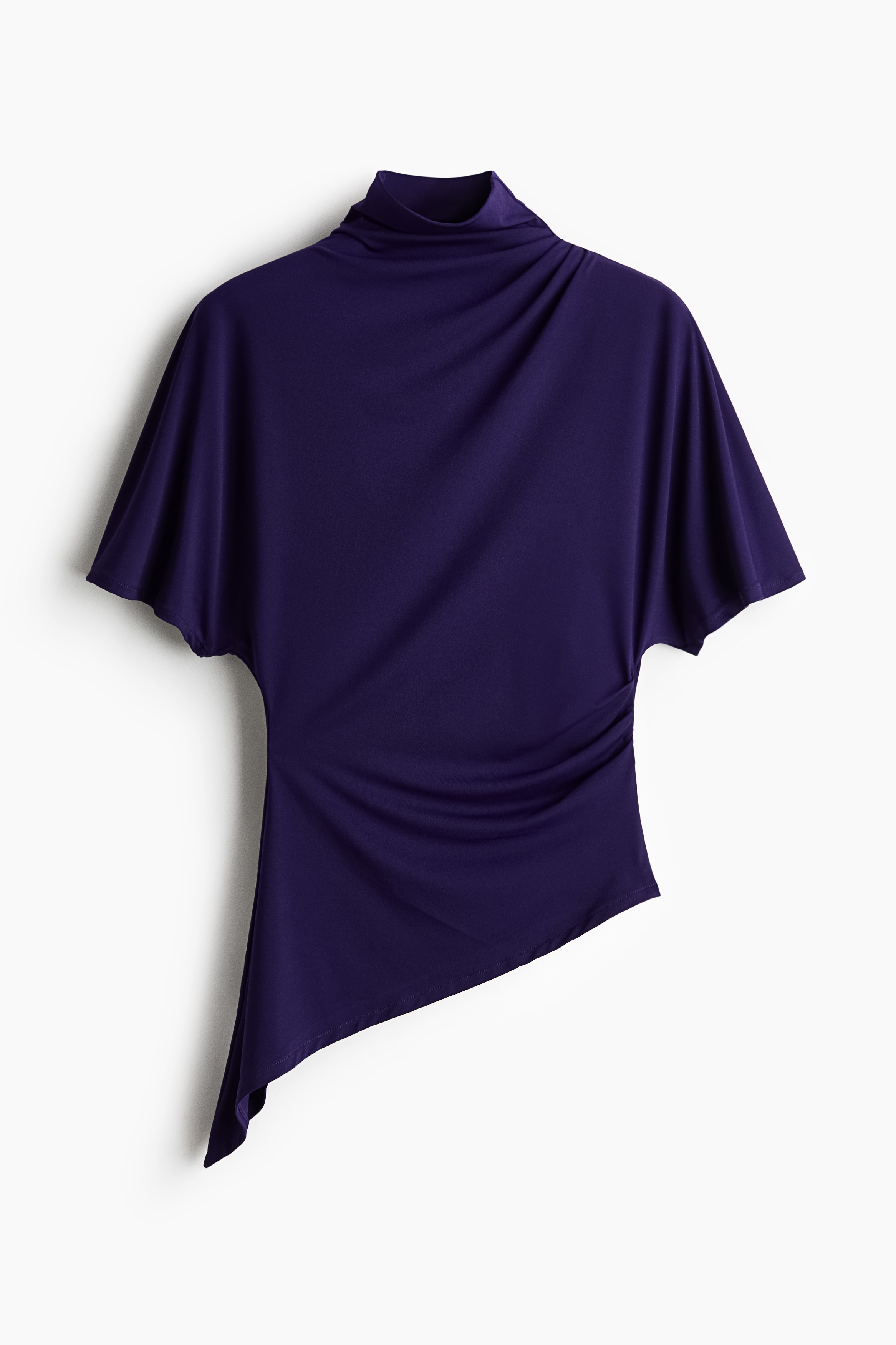Asymmetric turtleneck top