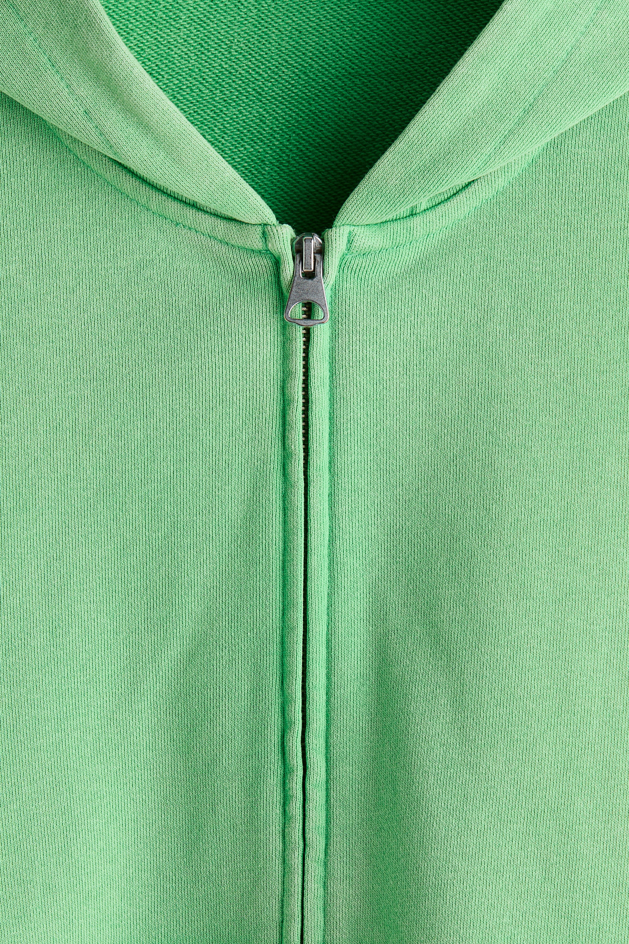 View larger image: Oversized Fit Zip-through hoodie - Light green - Men | H&M MY 6