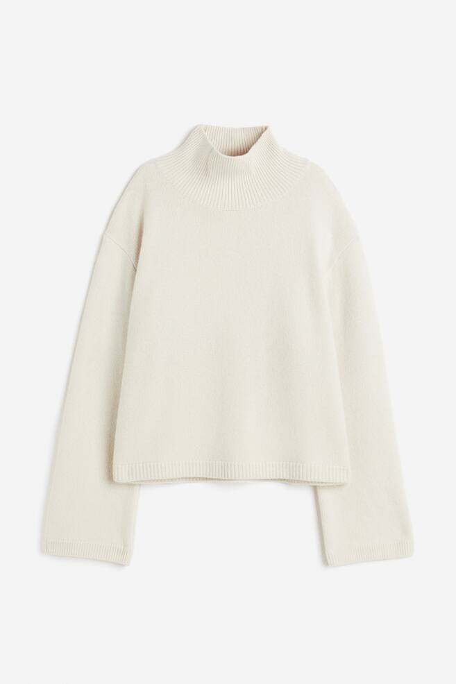 Oversized cashmere-blend jumper - Natural white/Greige - 2