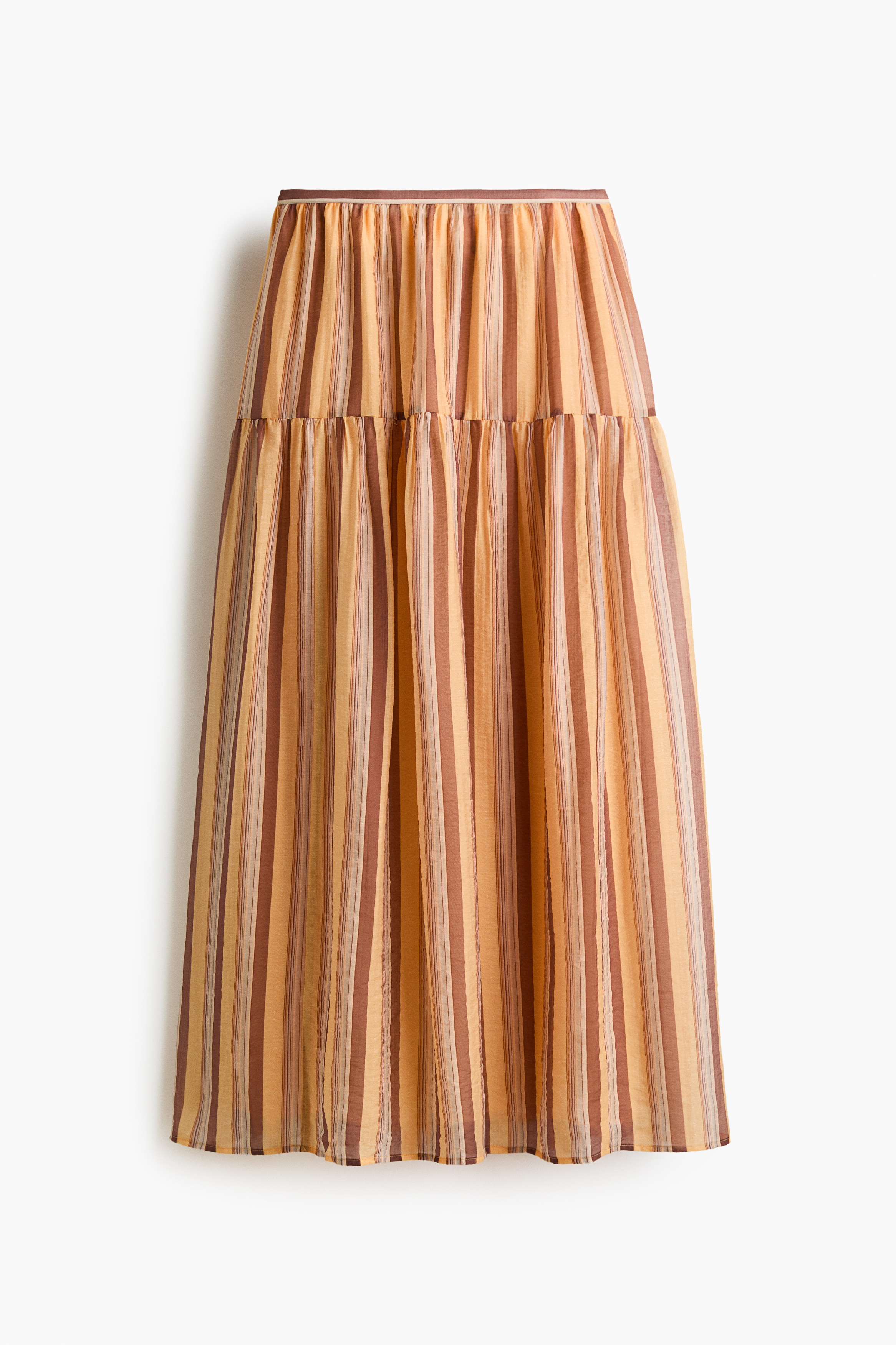 Gathered skirt - Beige/Striped