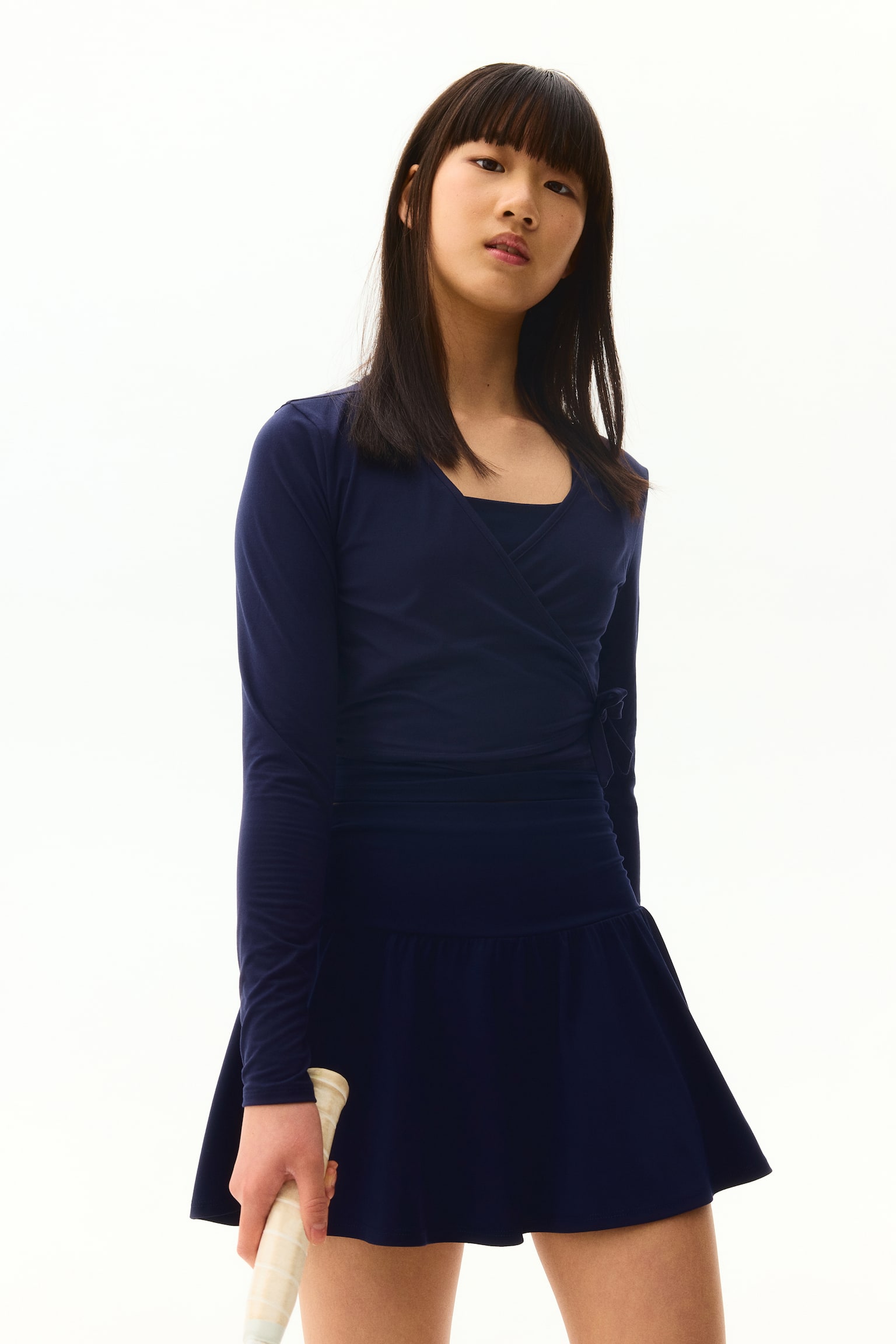 Wrap-Front Sports Top with SoftMove™ - Navy blue - 4