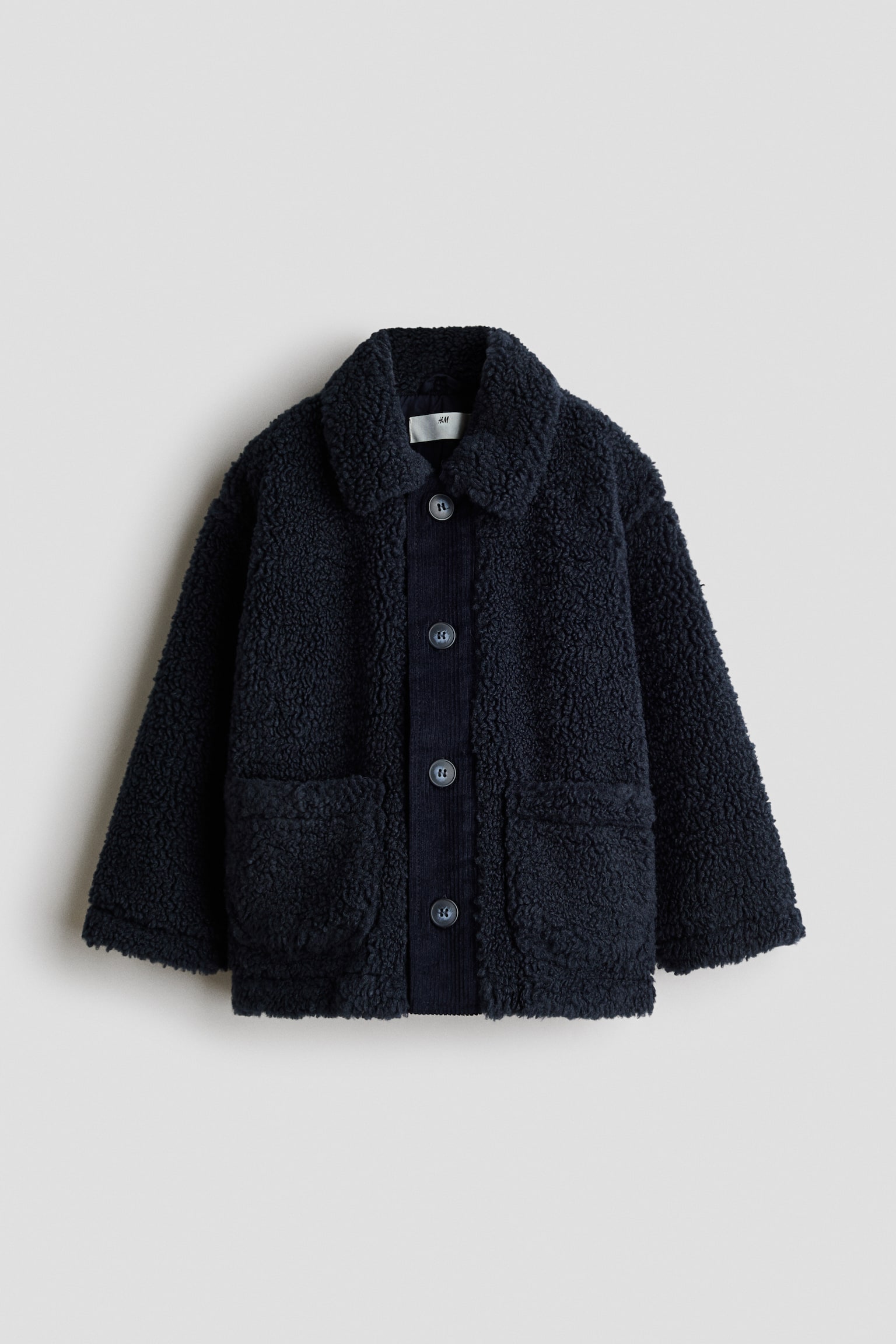 Veste en tissu Teddy bear avec col - Bleu marine