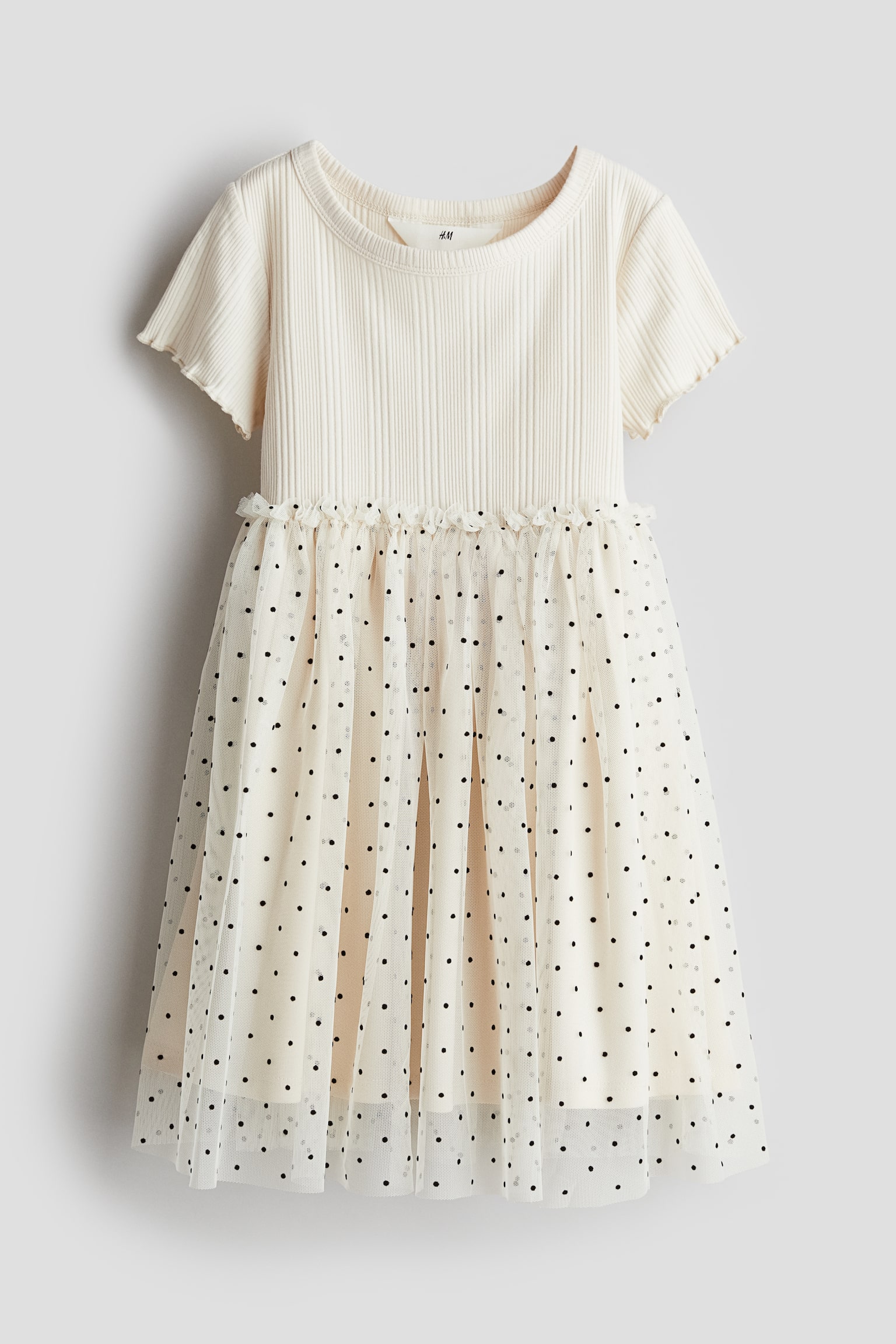 Tulle dress - Cream/Spotted/Pink/Light purple - 1