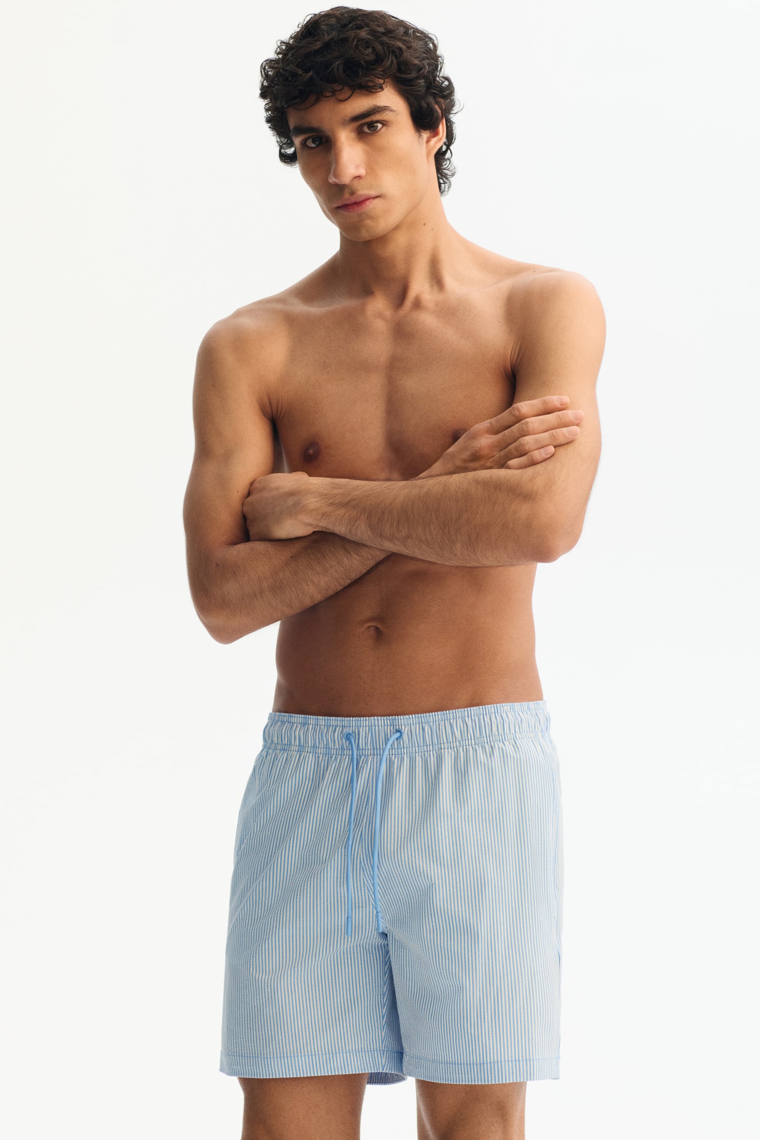 Seersucker swim shorts - Light blue/Striped/Blue/Striped/Orange/Striped/Pink/Striped/Green/Striped/Light yellow/Striped/Dark brown/Striped - 1