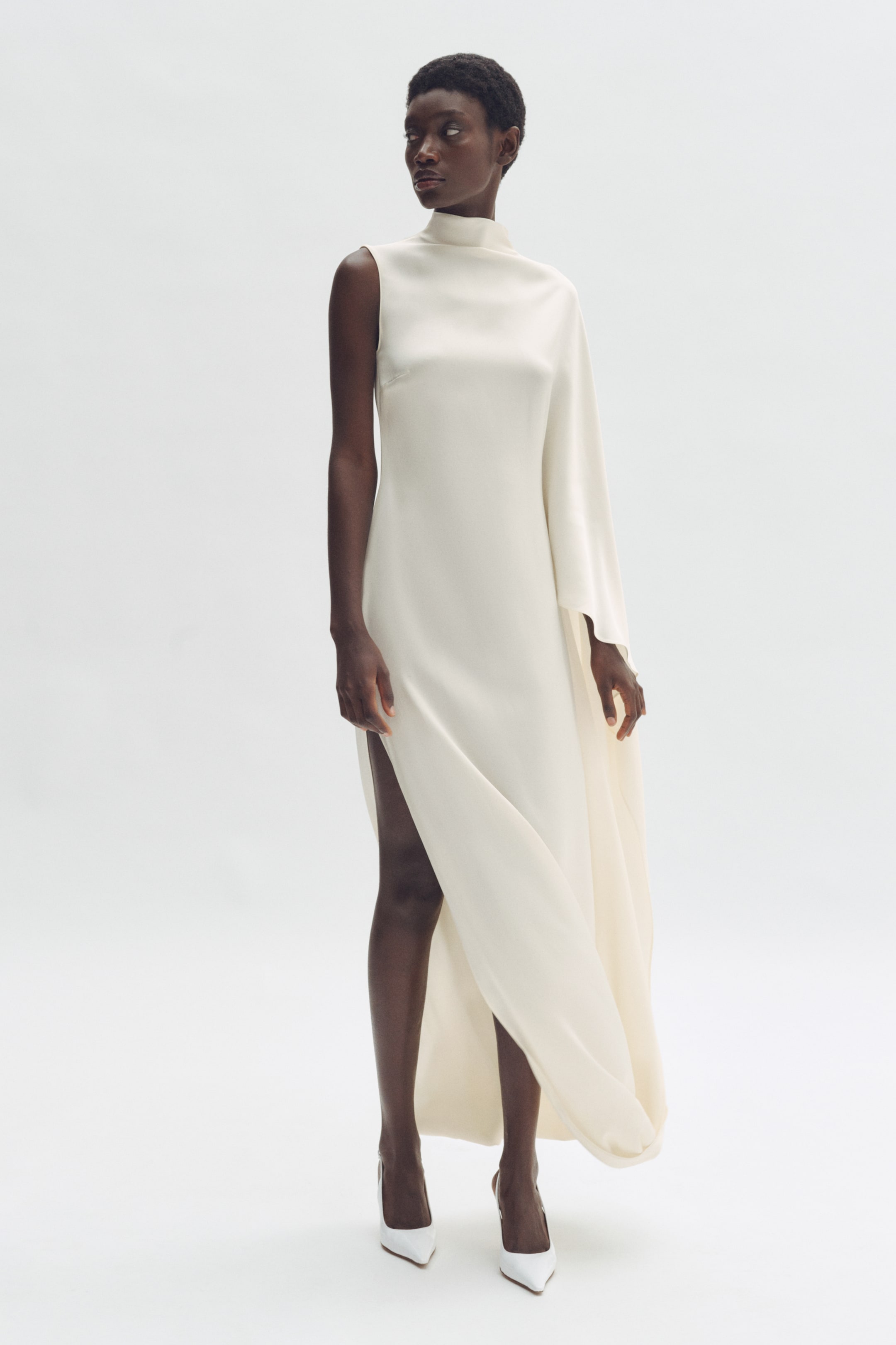 Satin Cape Dress