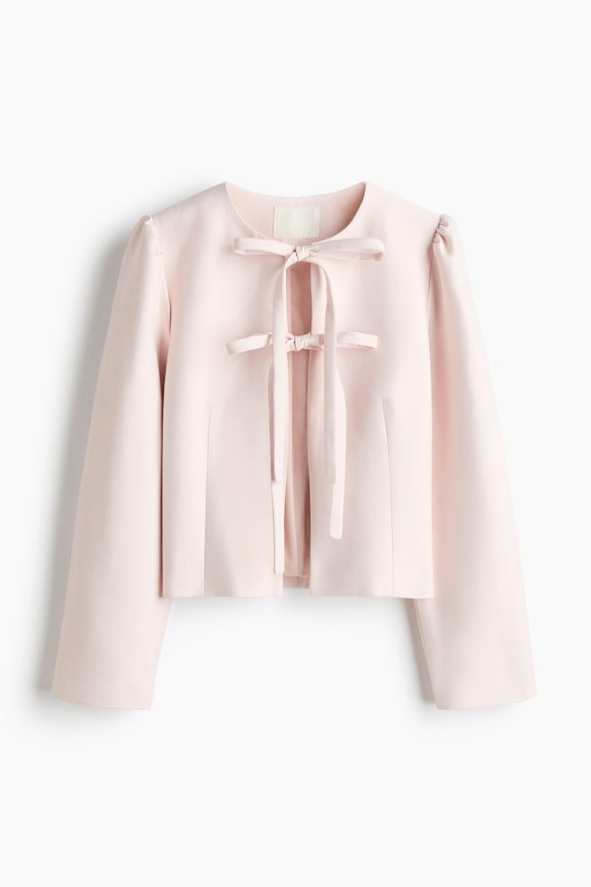 Tie-Front Jacket - Powder pink - 1