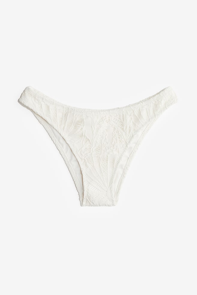 High-leg bikini bottoms - White/Light yellow - 1