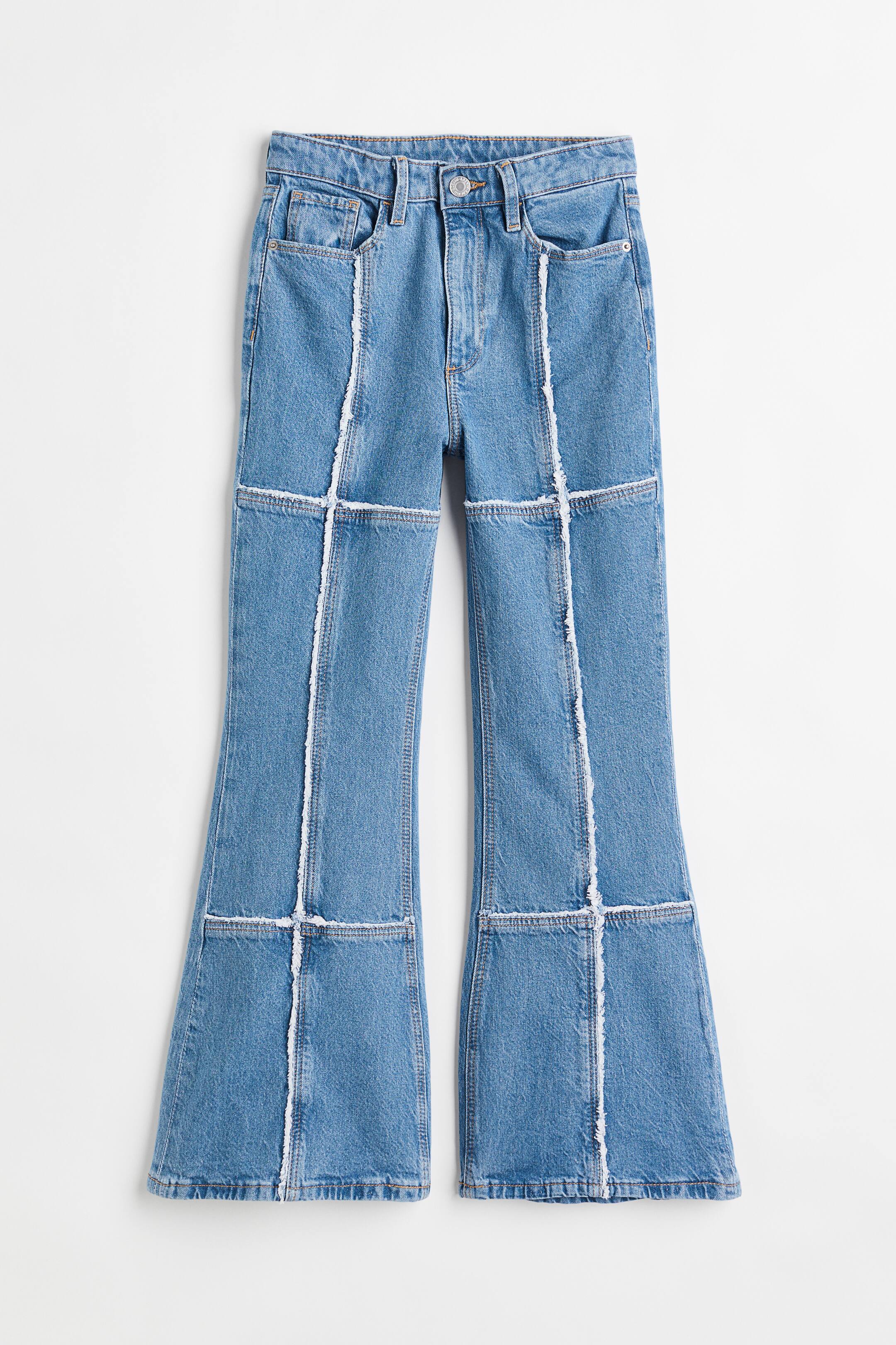 Xem ảnh lớn hơn: Flare Fit High Jeans co giãn thoải mái - Màu xanh denim - Kids | H&M VN 1