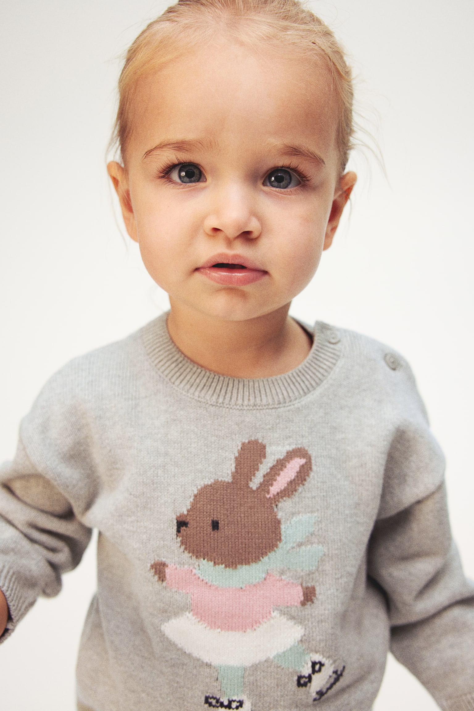 Jacquard-knit jumper - Light grey/Bunny/Red/Bow/Beige/Little Darling - 2