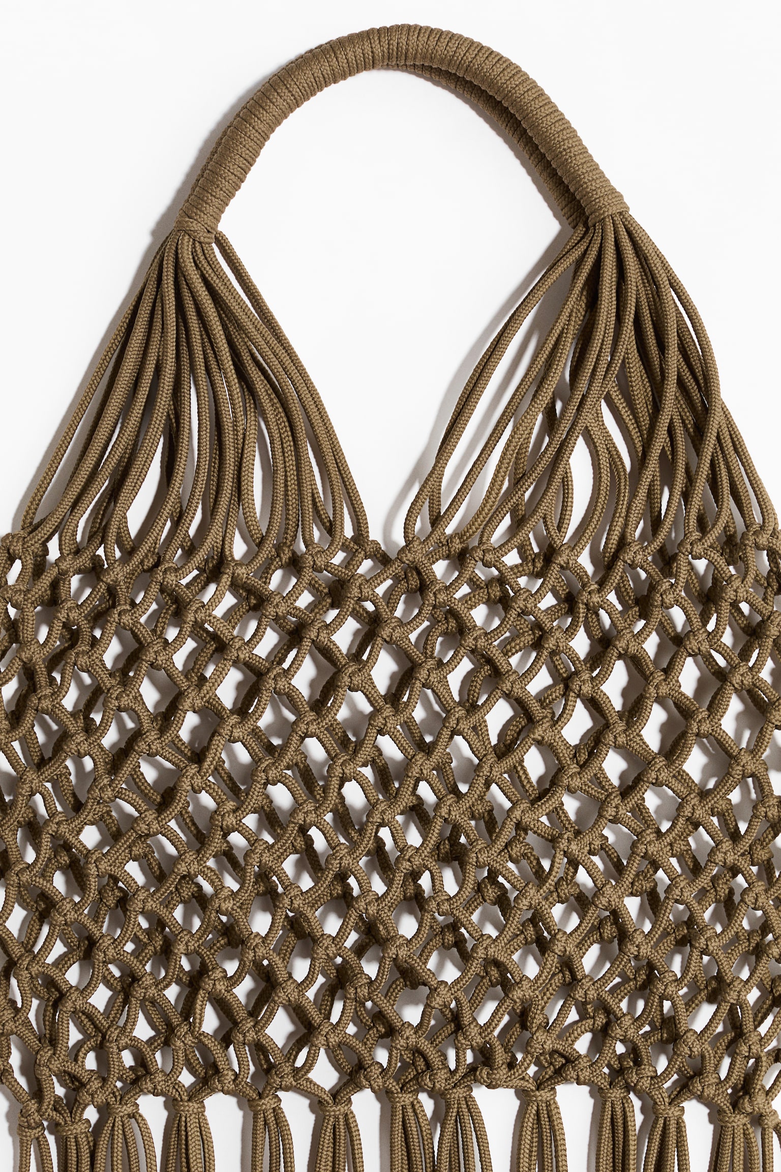 Женская сумка H&M Fringed Net Shoulder, цвет: Хаки зелёный — фото 3