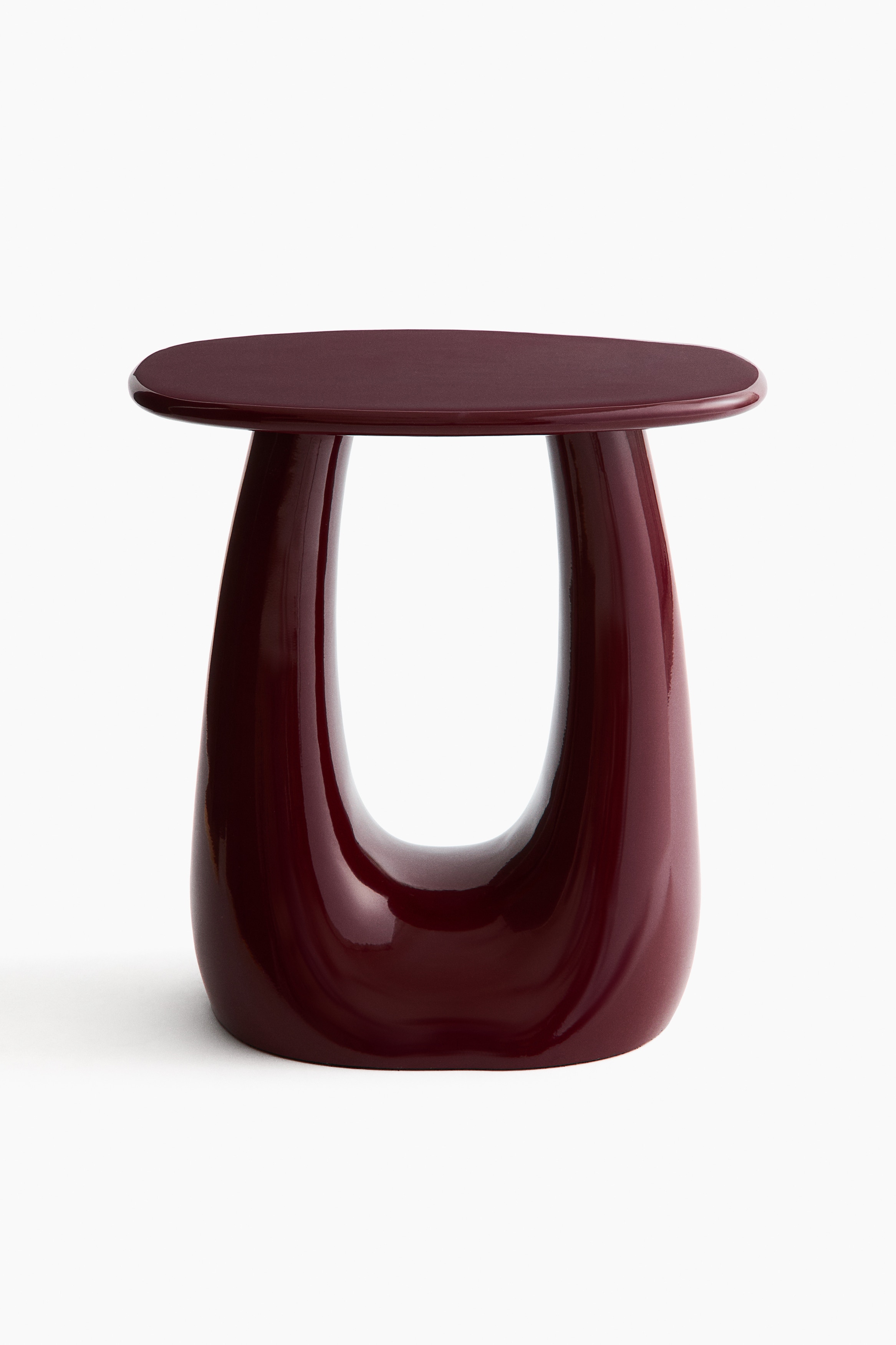 Metal side table - Burgundy/Silver-coloured