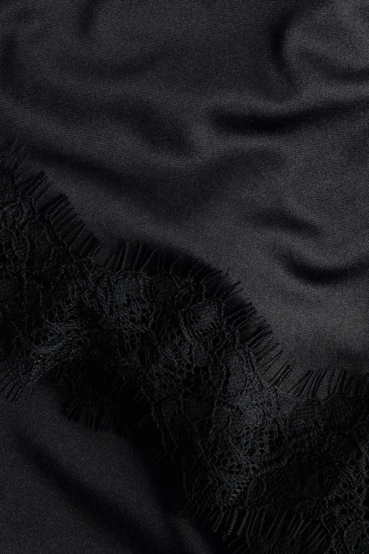Lace-trimmed interlock trousers - Black - 5