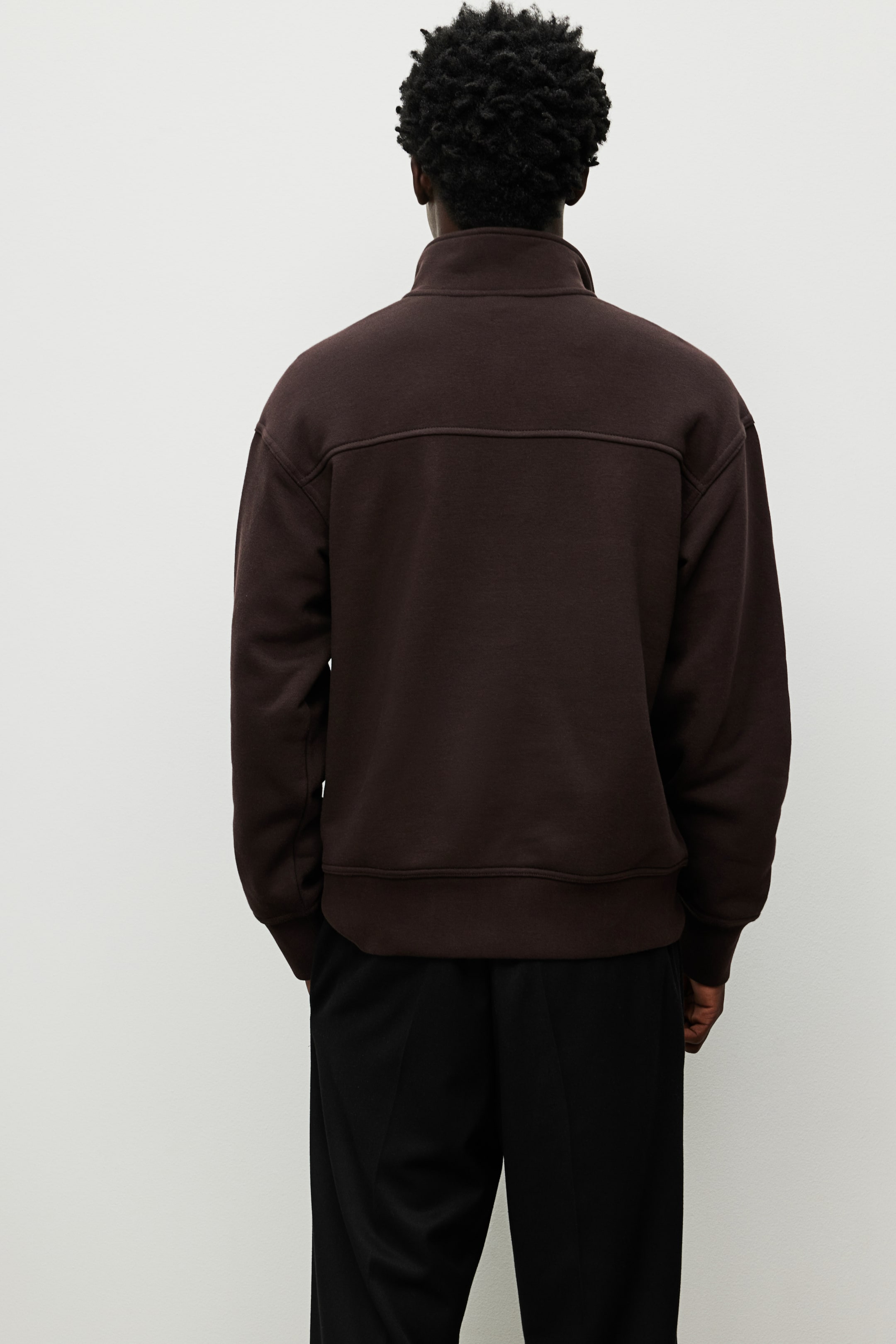 Loose Fit Zip-top sweatshirt - Dark brown - Men | H&M GB 4