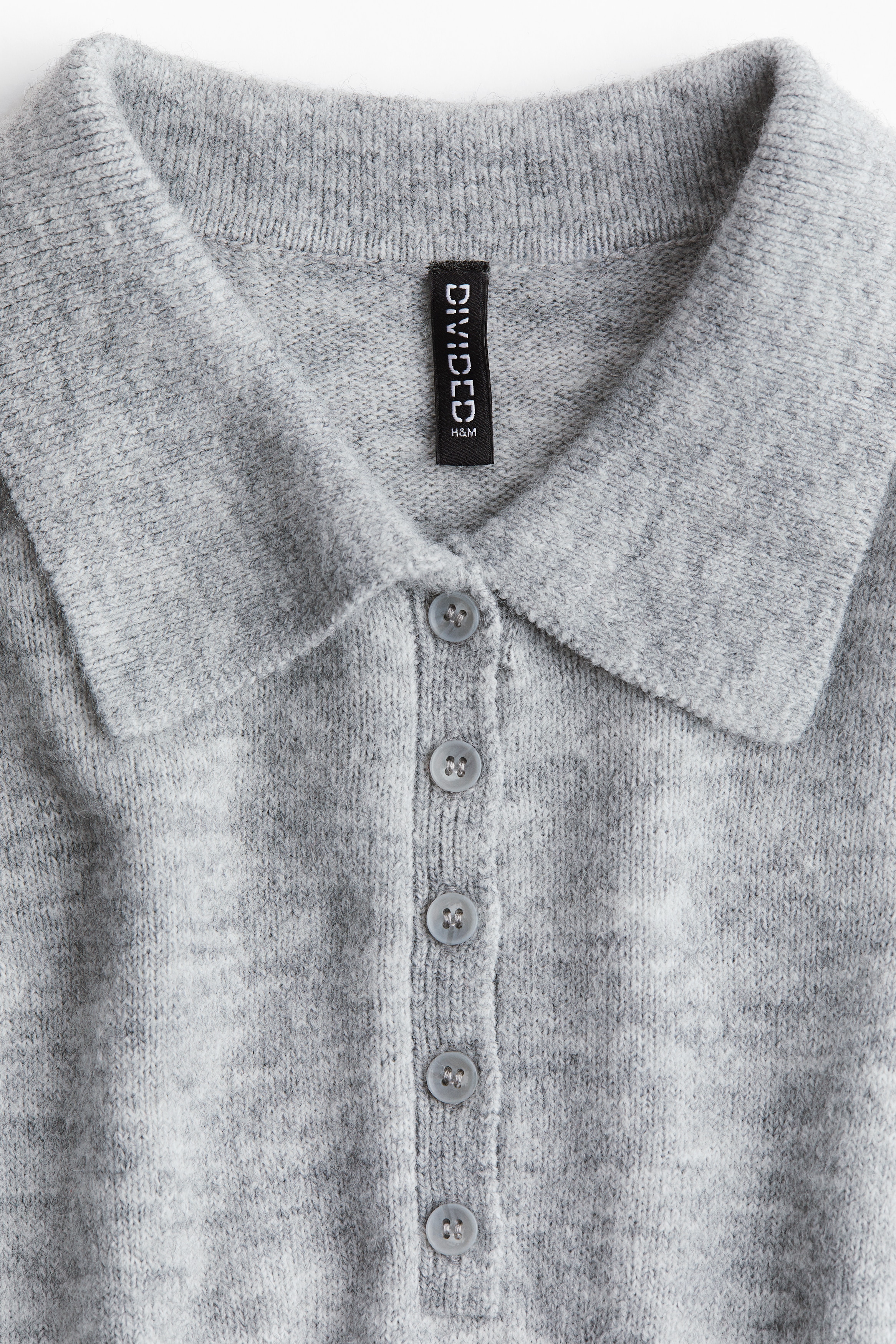 Women's Light gray melange Fine-Knit Polo Dress | H&M US