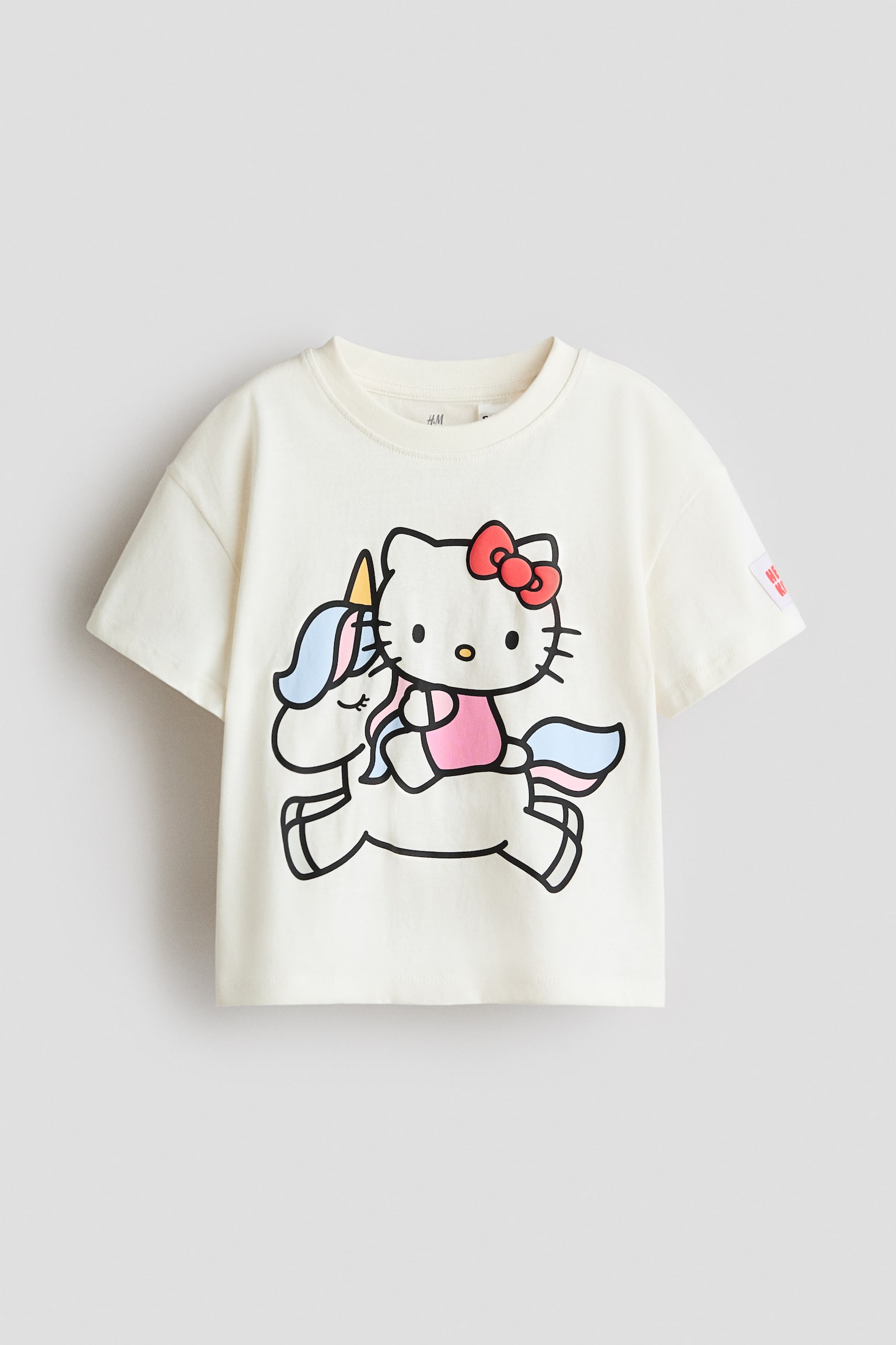 Cotton T-Shirt with Printed Motif - White/Hello Kitty/Light blue/Frozen