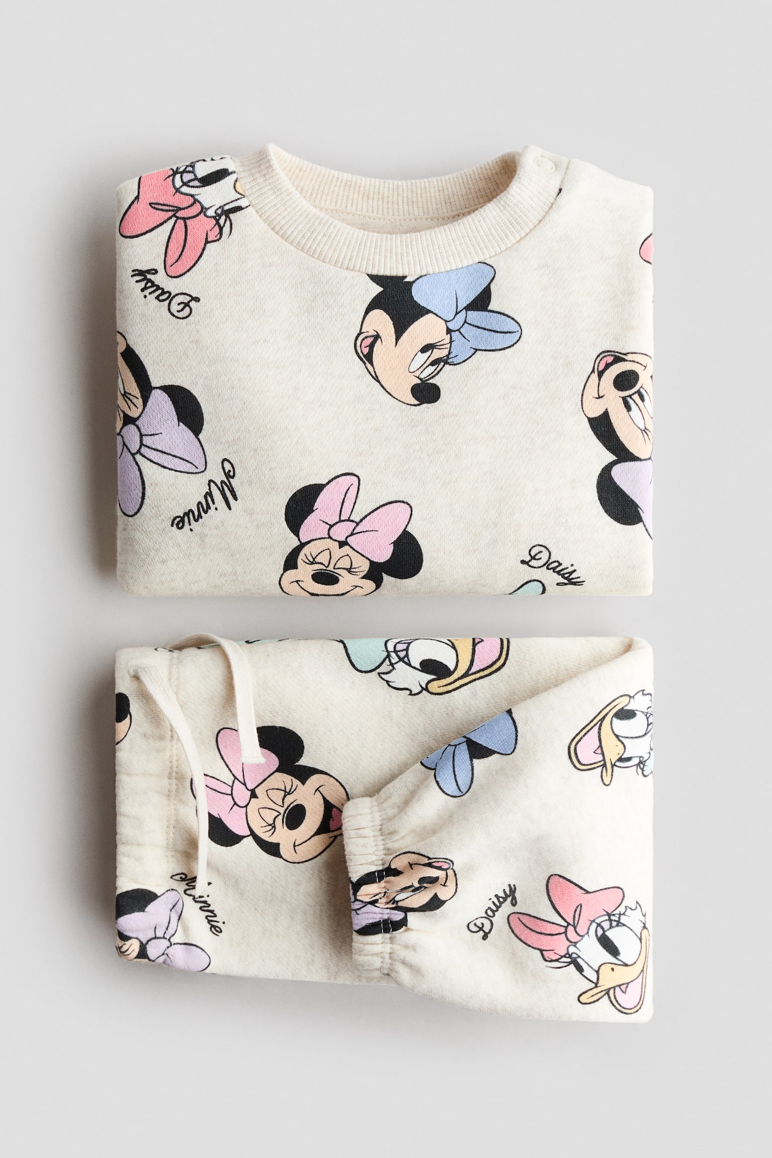 2-piece printed sweatshirt set - Light beige/Minnie Mouse - 3