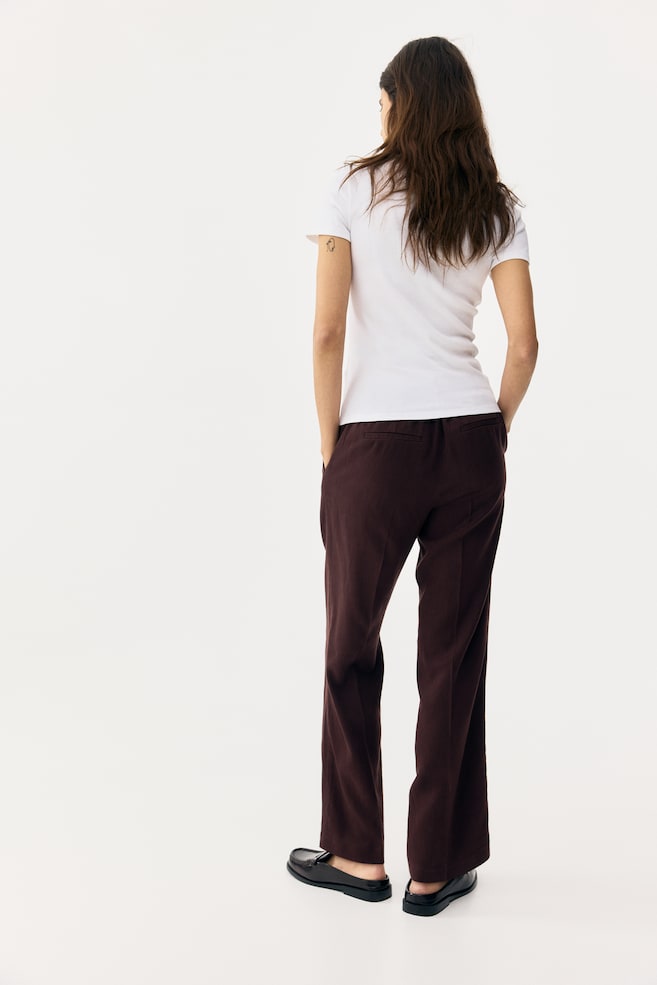 MAMA Linen-Blend Dress Pants - Dark brown/Black/Khaki green/Light beige - 5