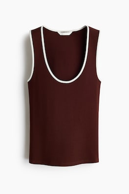 Ribbad tanktop i bomull