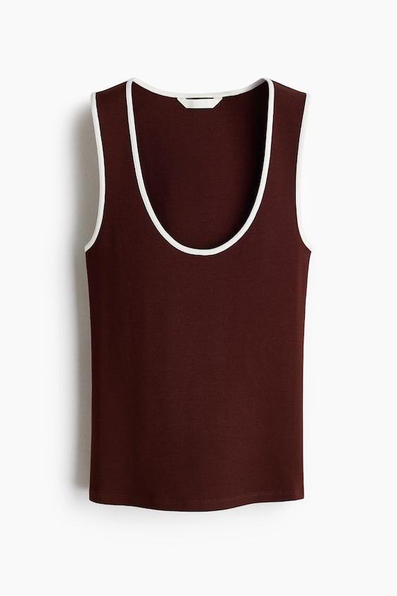 Женские топы H&M Ribbed Cotton Tank Top