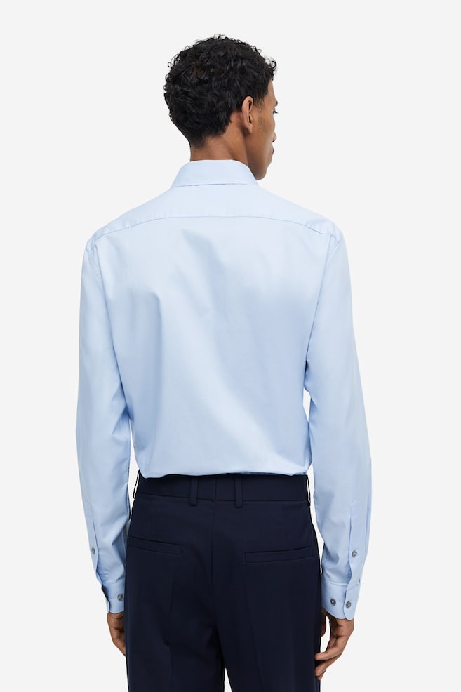 Skjorte i premium cotton Slim Fit - Lyseblå/Hvid/Sort - 3