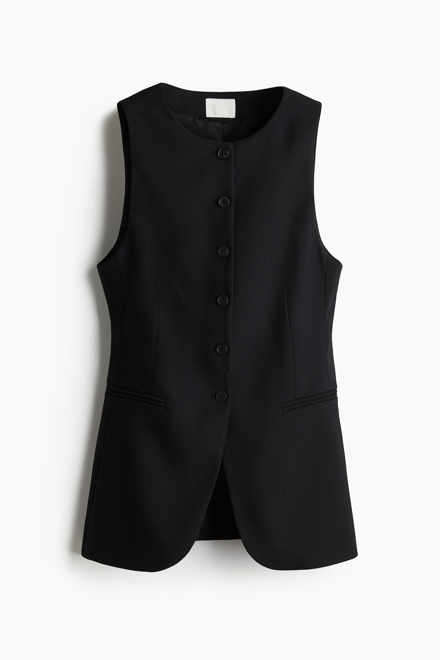 Женский жилет H&M Long Suit Vest, цвет: Чёрный