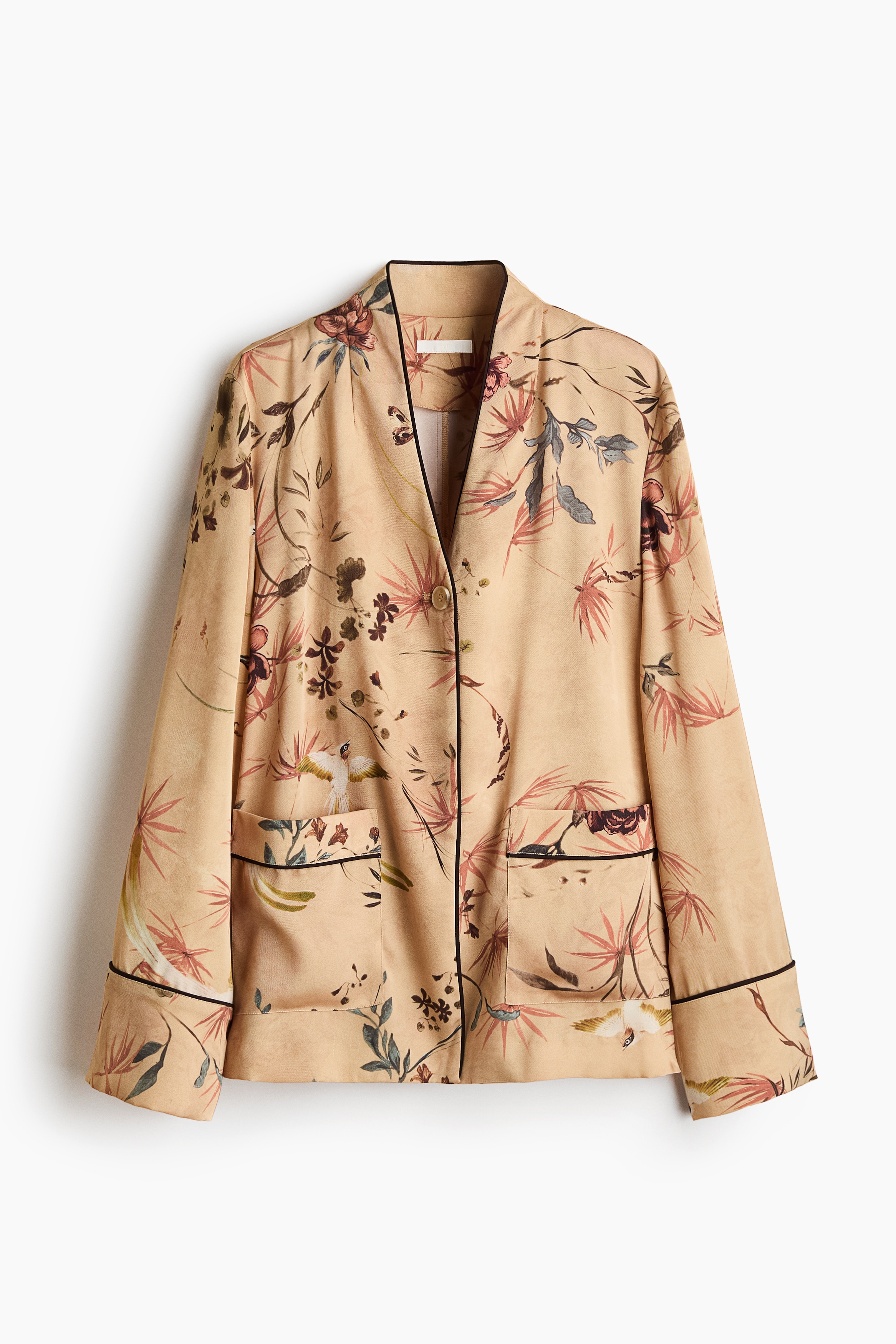 Patterned Blouse - Dusty yellow/patterned