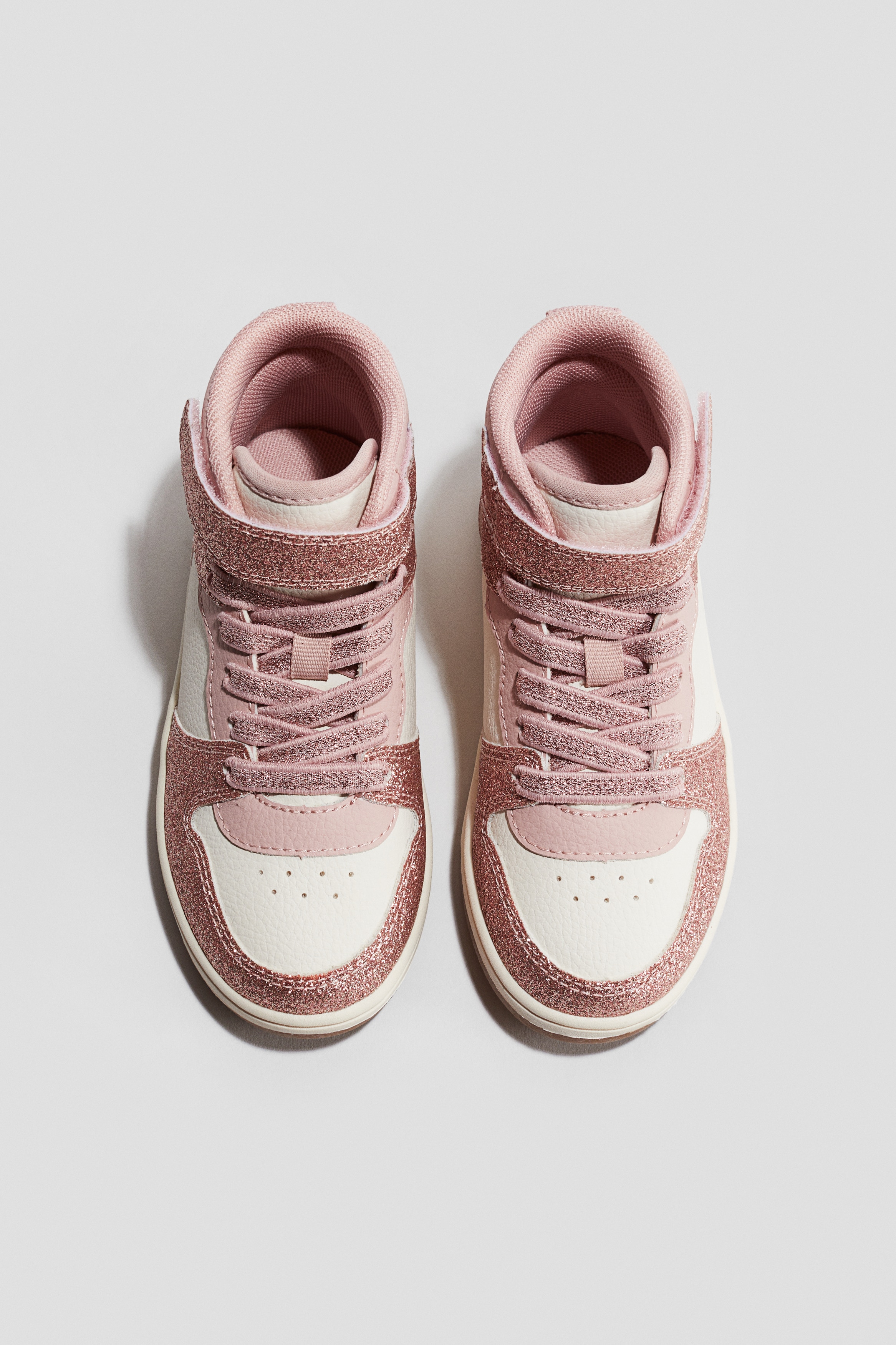 Buty sportowe do kostki - Zakurzony róż/Brokat - Dziecko