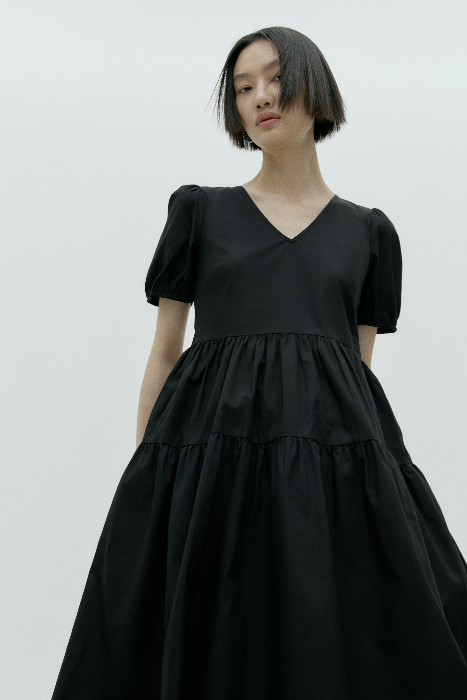 Váy cotton chia tầng - Black/Dusty blue/White/Floral - 4