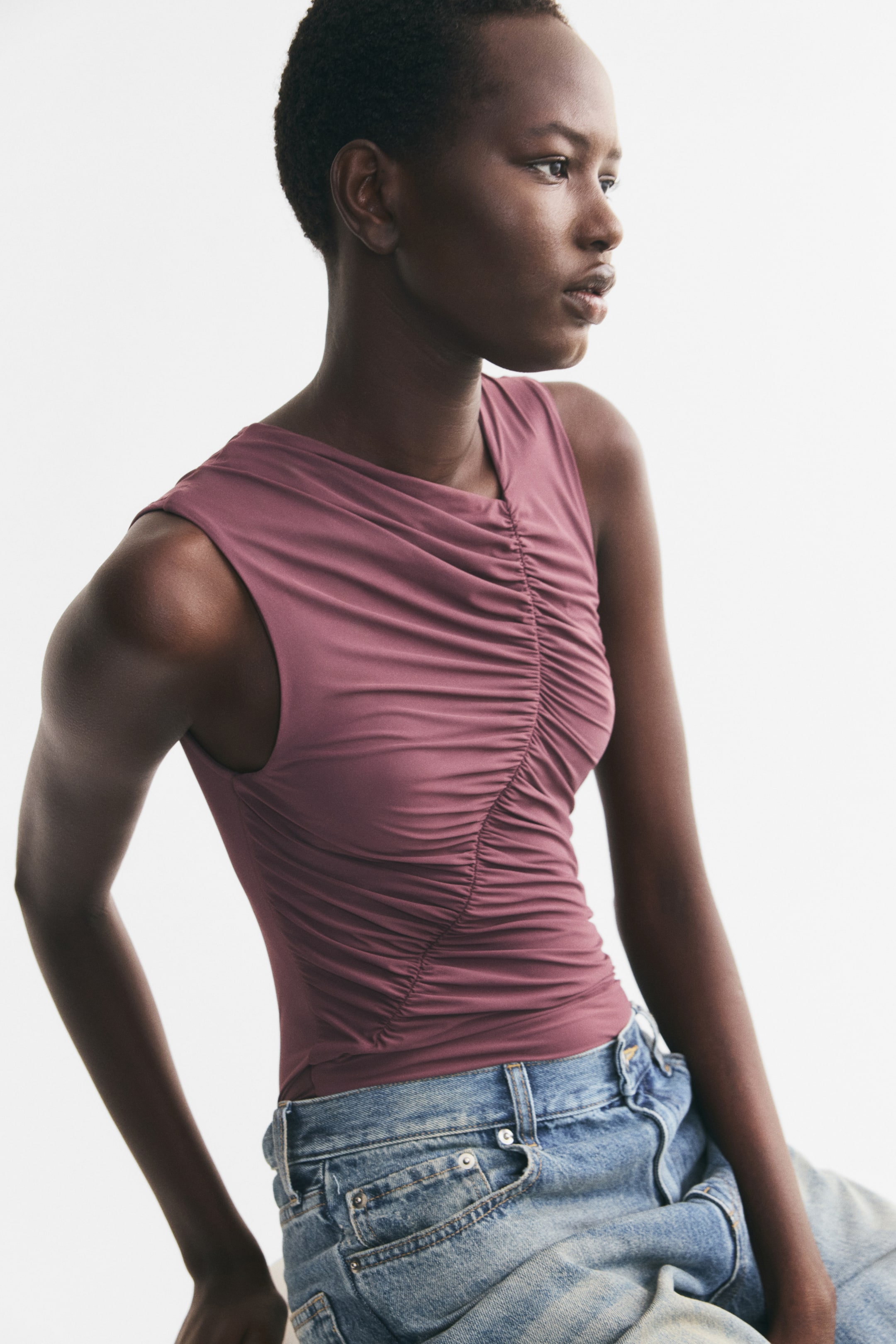 Draped Jersey Bodysuit