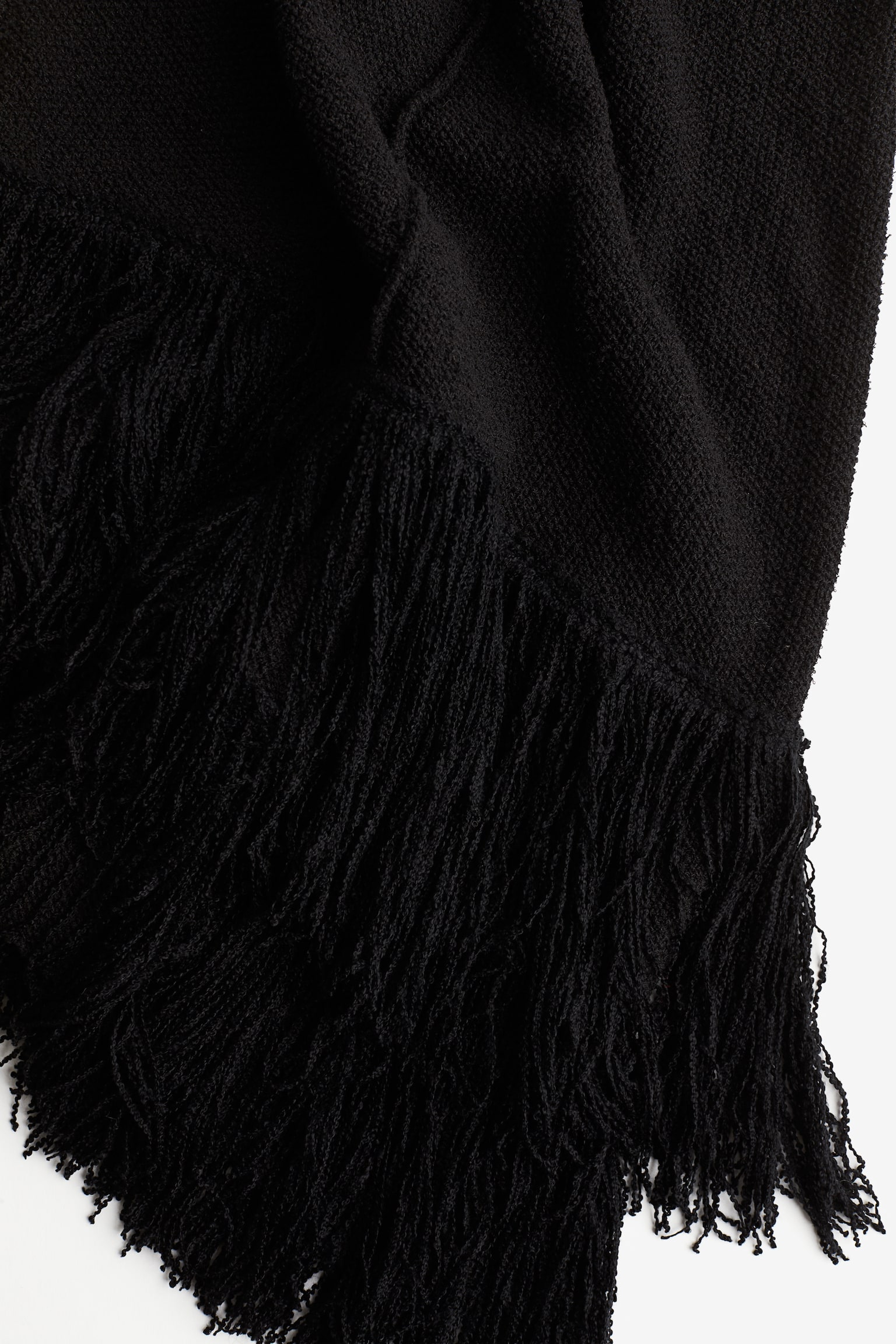 Robe en maille avec bords frangés - Noir - 6