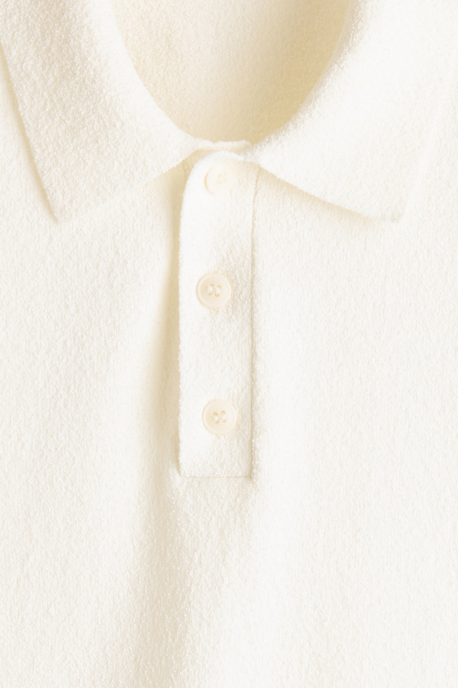 חולצת פולו סריג Regular Fit - קרם/כחול - 4