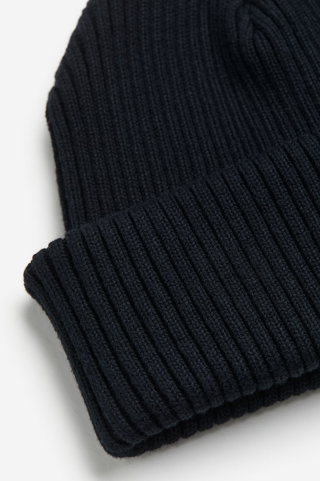 Rib-knit hat - Black/Grey marl/Dark brown/Light beige - 6