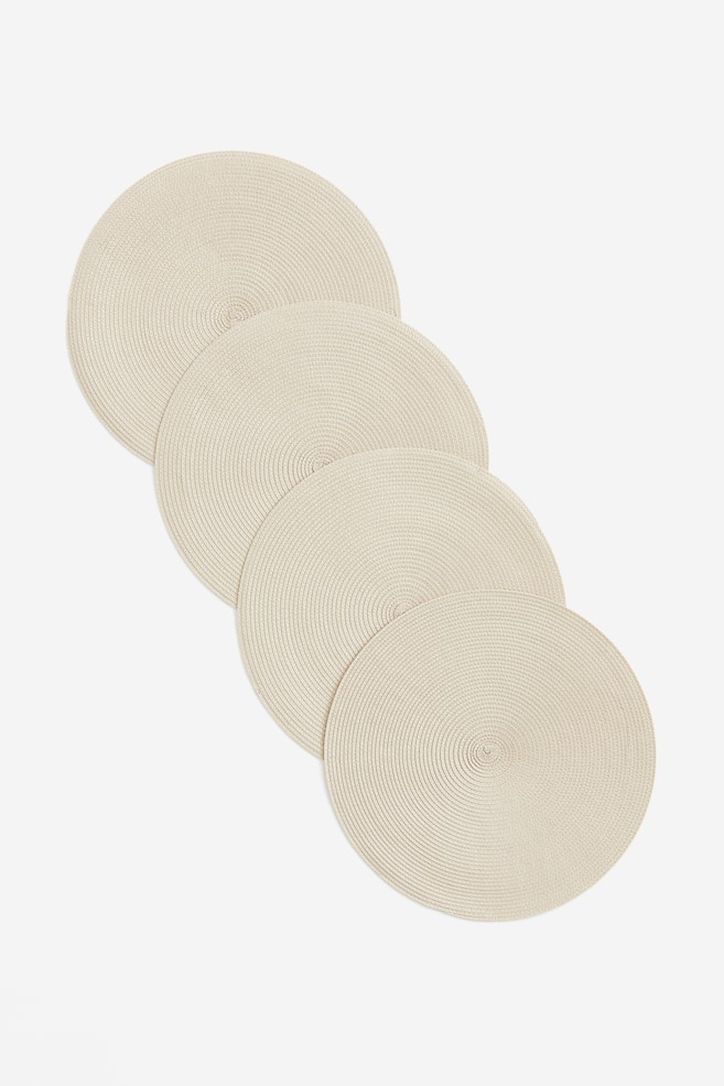 Pack de 4 manteles individuales - Beige claro/Gris oscuro - 1