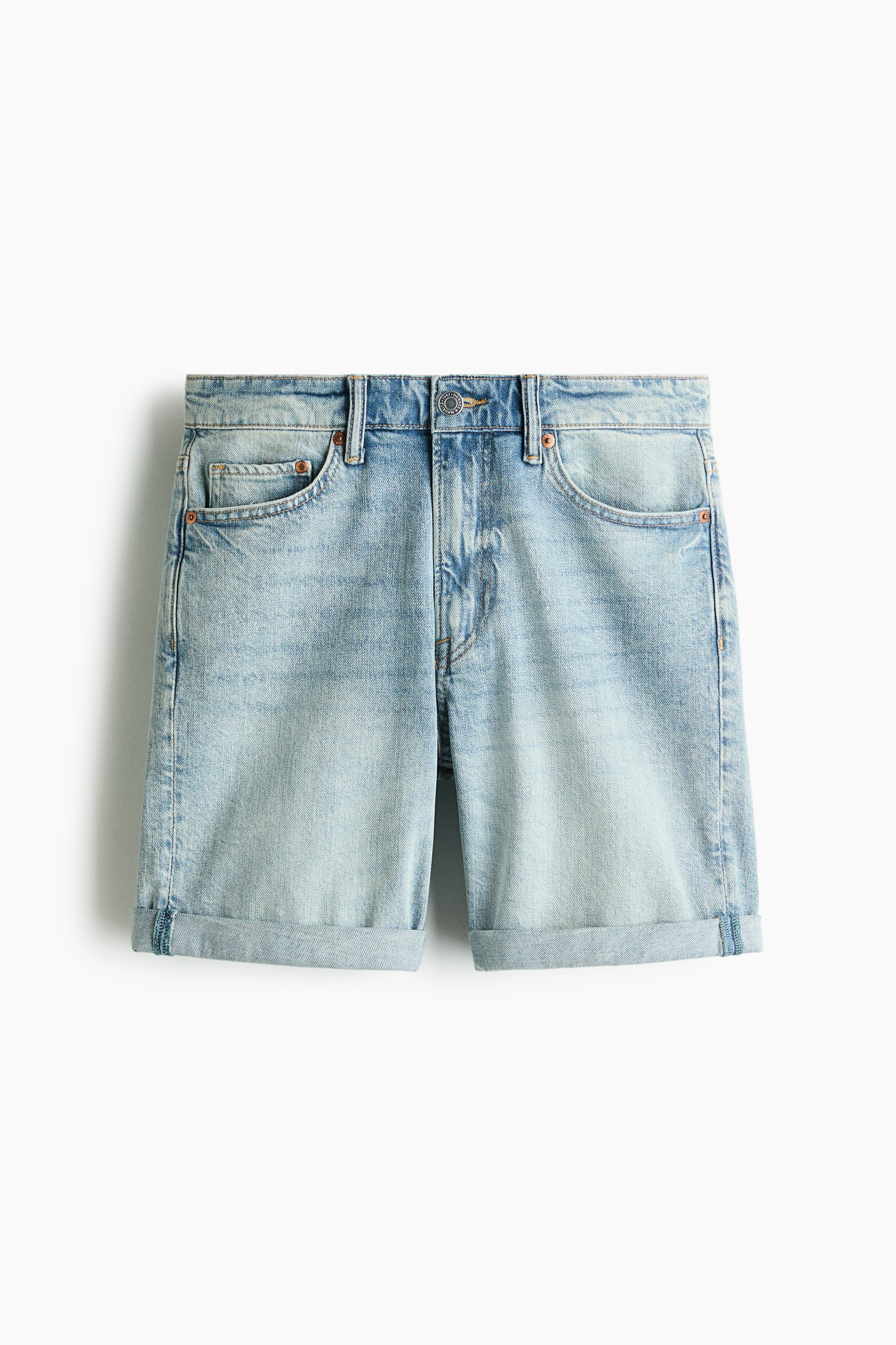 Slim Denim Shorts - Light denim blue/Denim blue