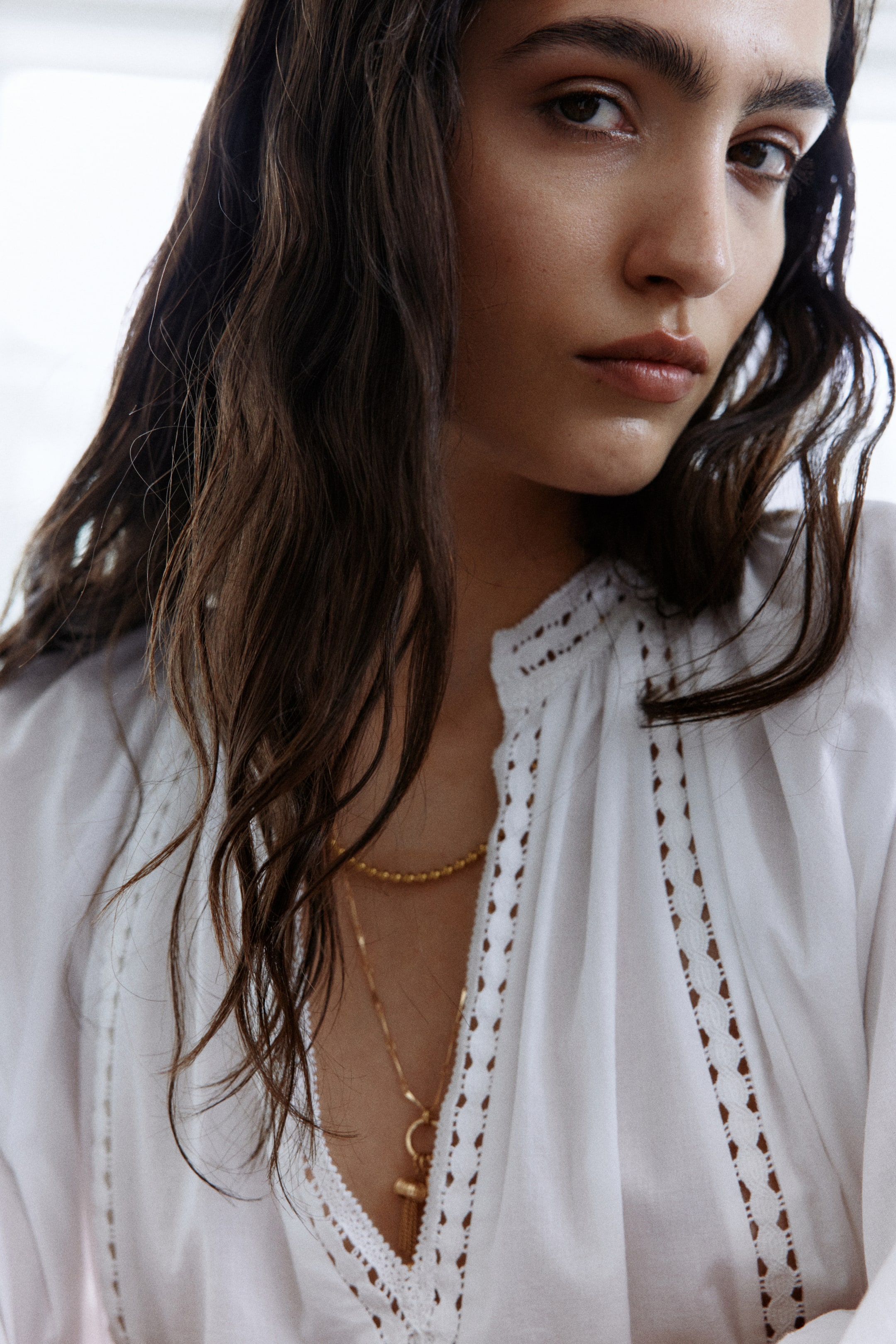 Robe en coton avec dentelle
