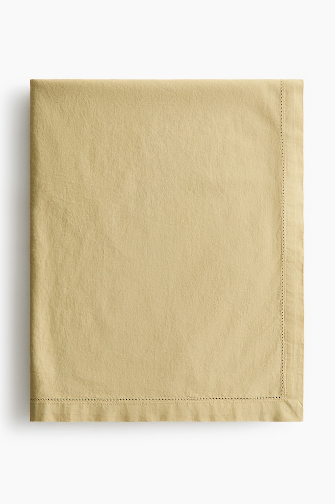 Cotton tablecloth - Dusty yellow/Light beige/White/Dark brown/Dusty blue - 1