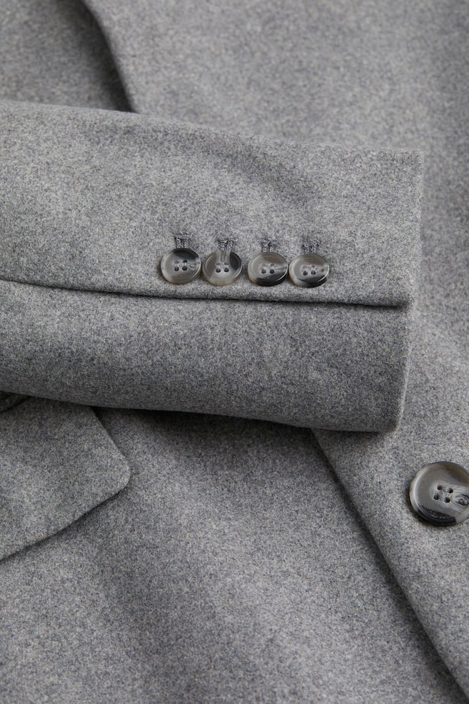 Mantel aus Wollmix - Grau/Schwarz/Braun - 6