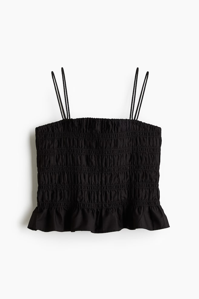 Smocked Camisole Top - Black/White/Red - 1