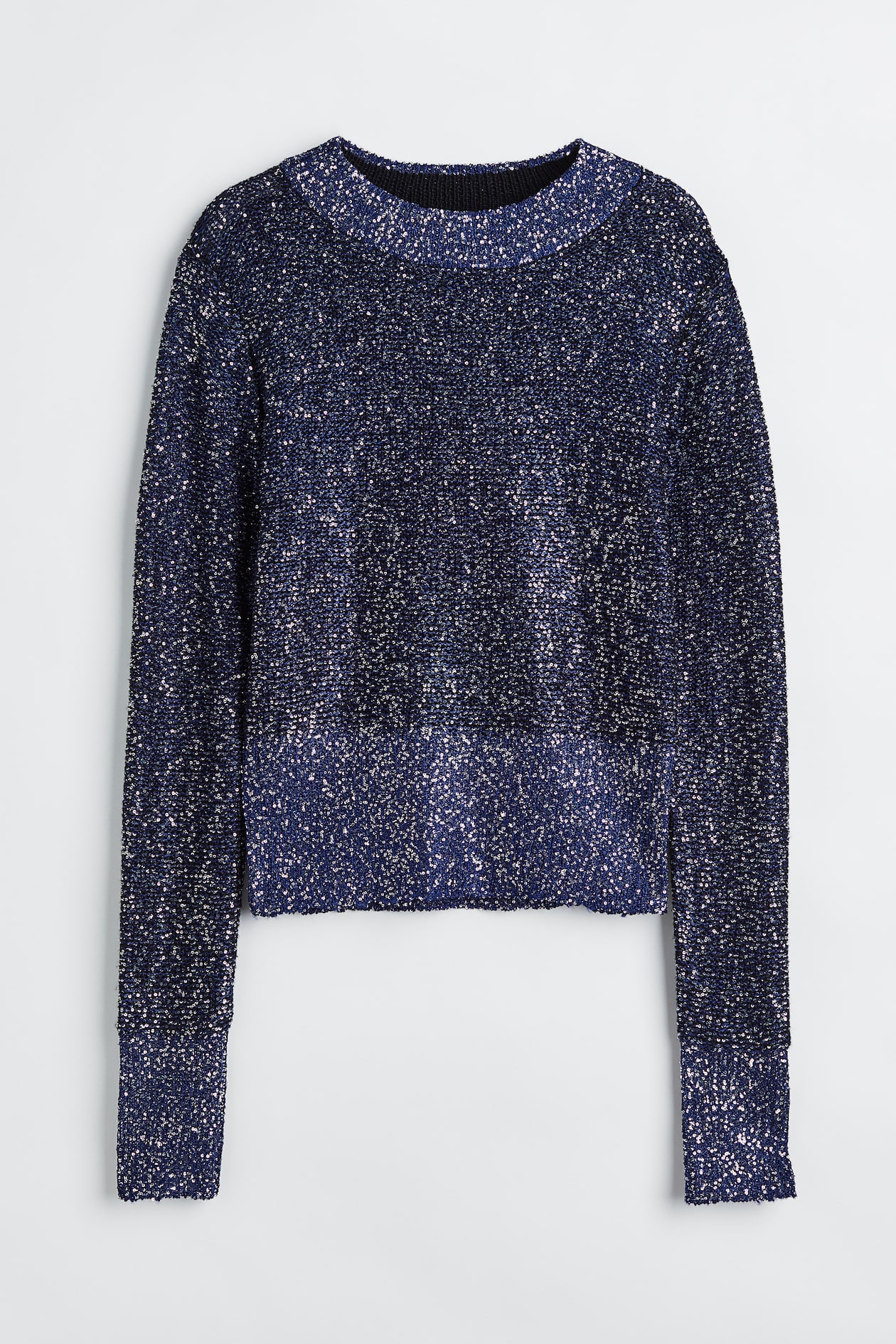 Bleu Marine Debardeur Sequins Femme Pull à Paillettes Bleu Foncé