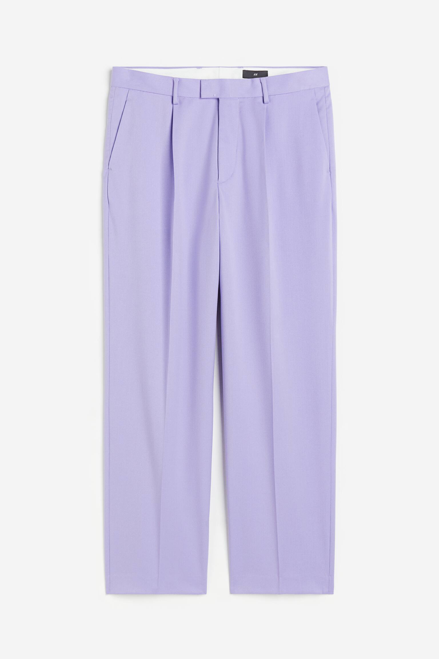 Straight Fit Suit Pants - Purple/Black