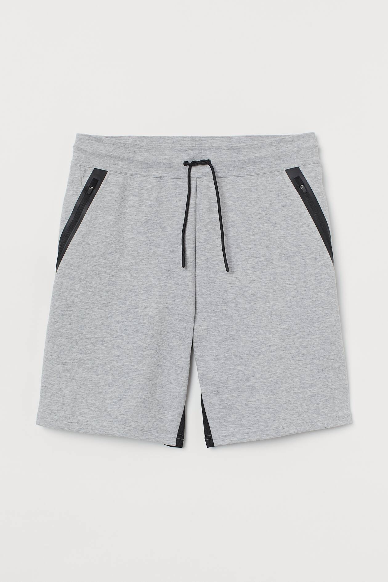 Sports Shorts - Regular waist - Knee-length - Light gray melange - Men ...