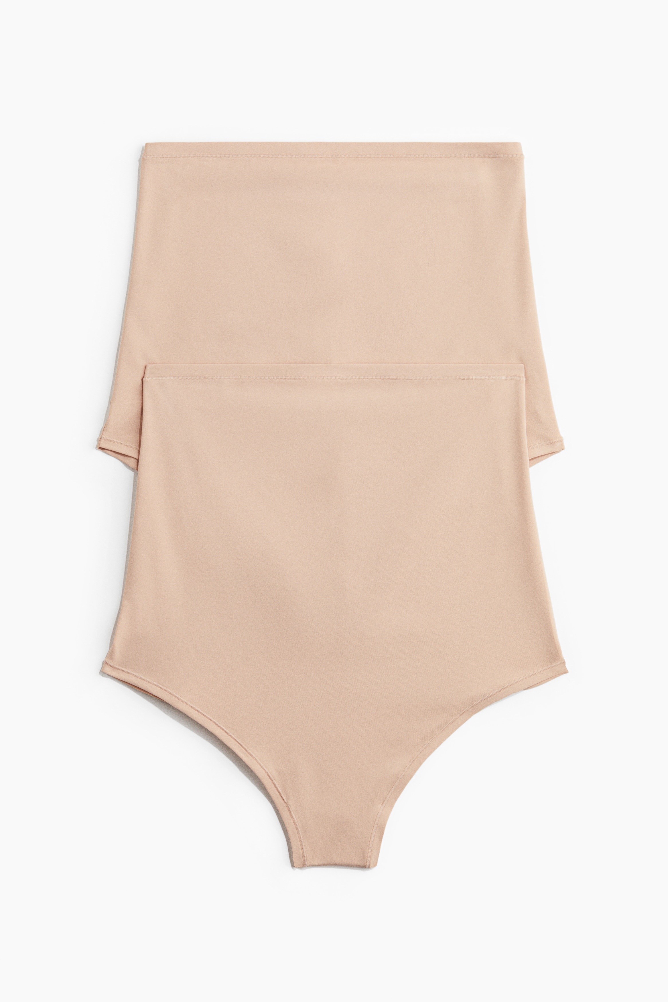 MAMA Lot de 2 culottes High Waist en microfibre - Beige/Noir