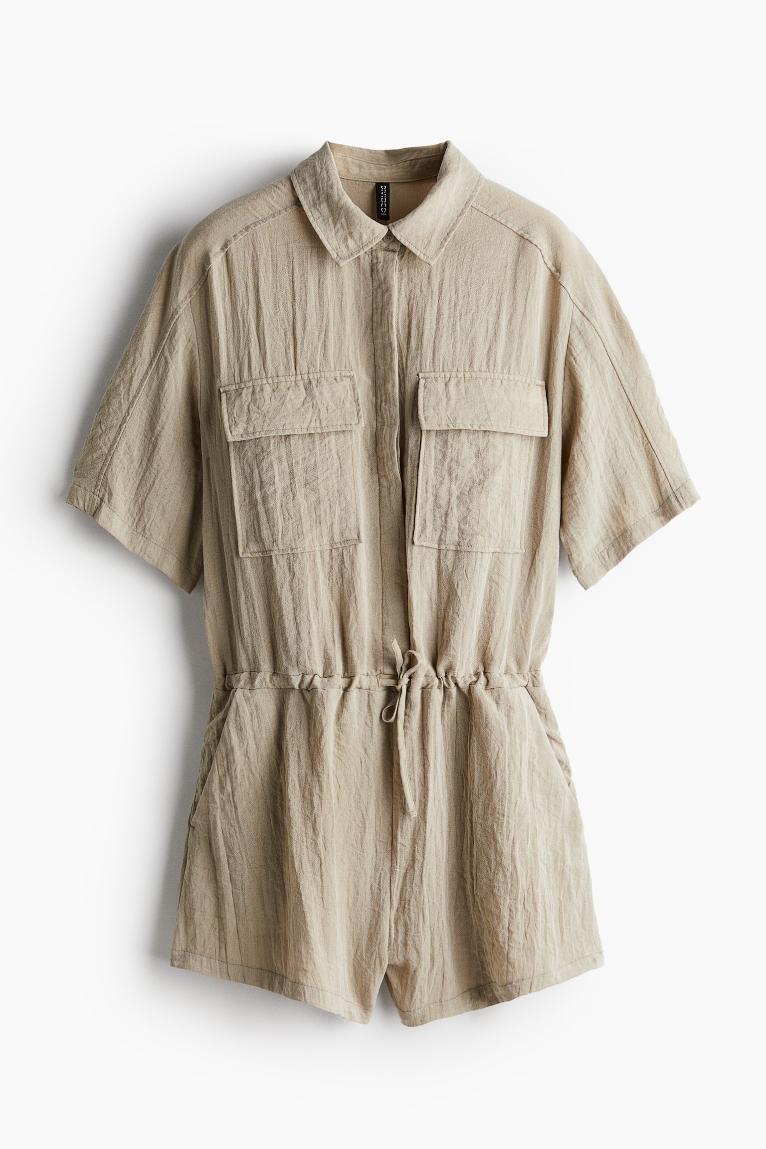 Cargo Playsuit - Beige/Black - 2