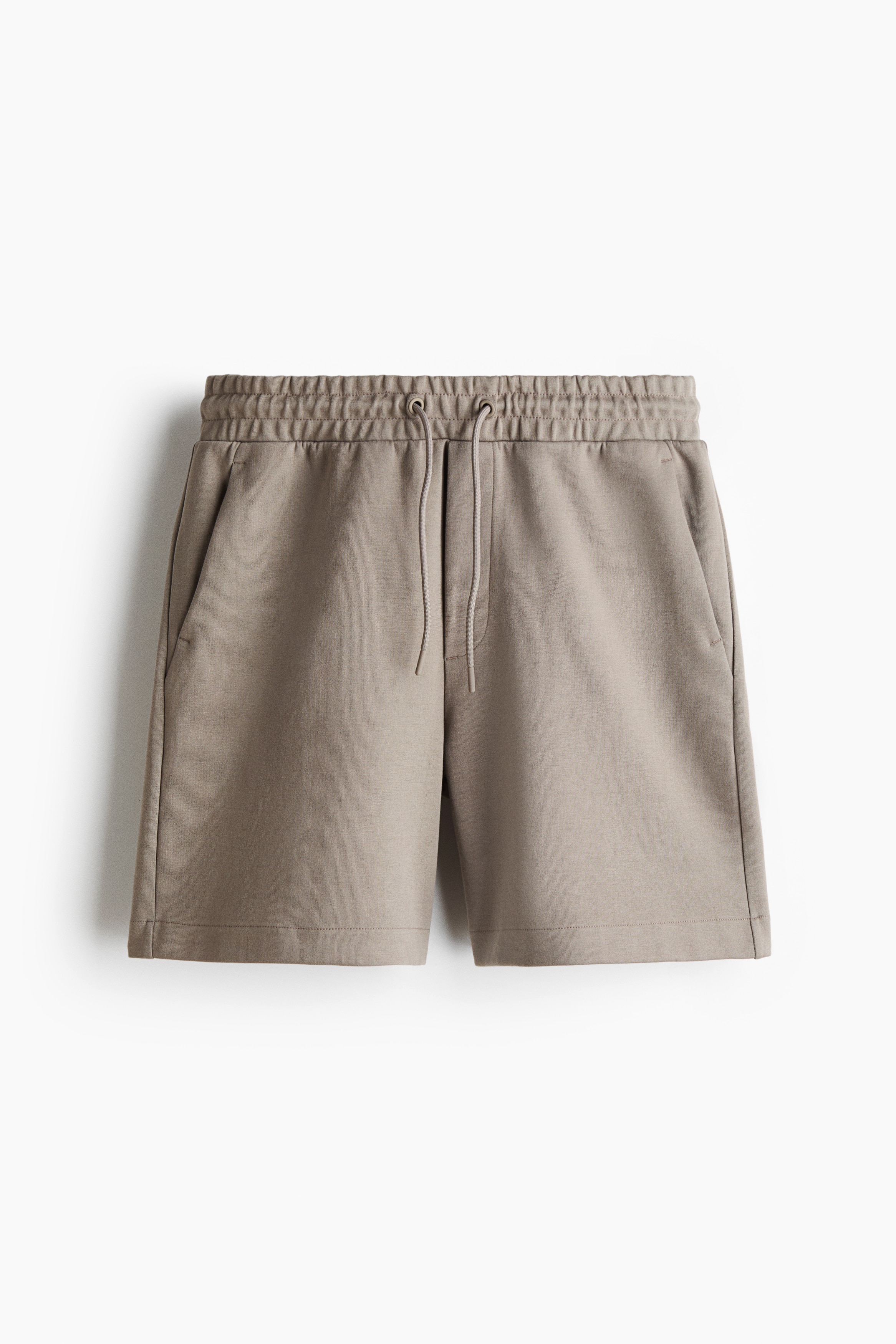 Regular-Fit Interlock Shorts - Beige/Dark gray