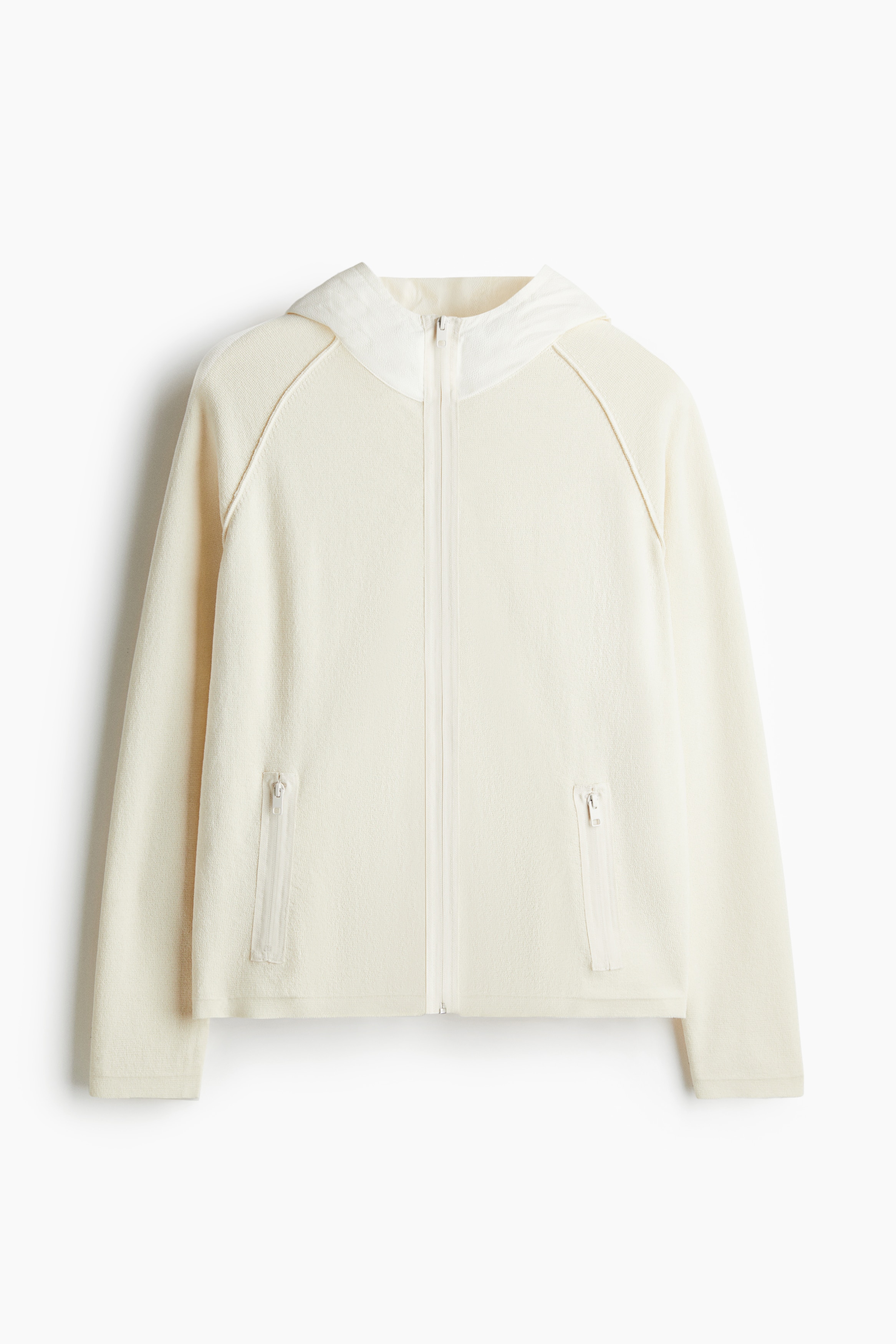 H & M - Hoodiejacke aus Jersey in Regular Fit - Weiß - Herren