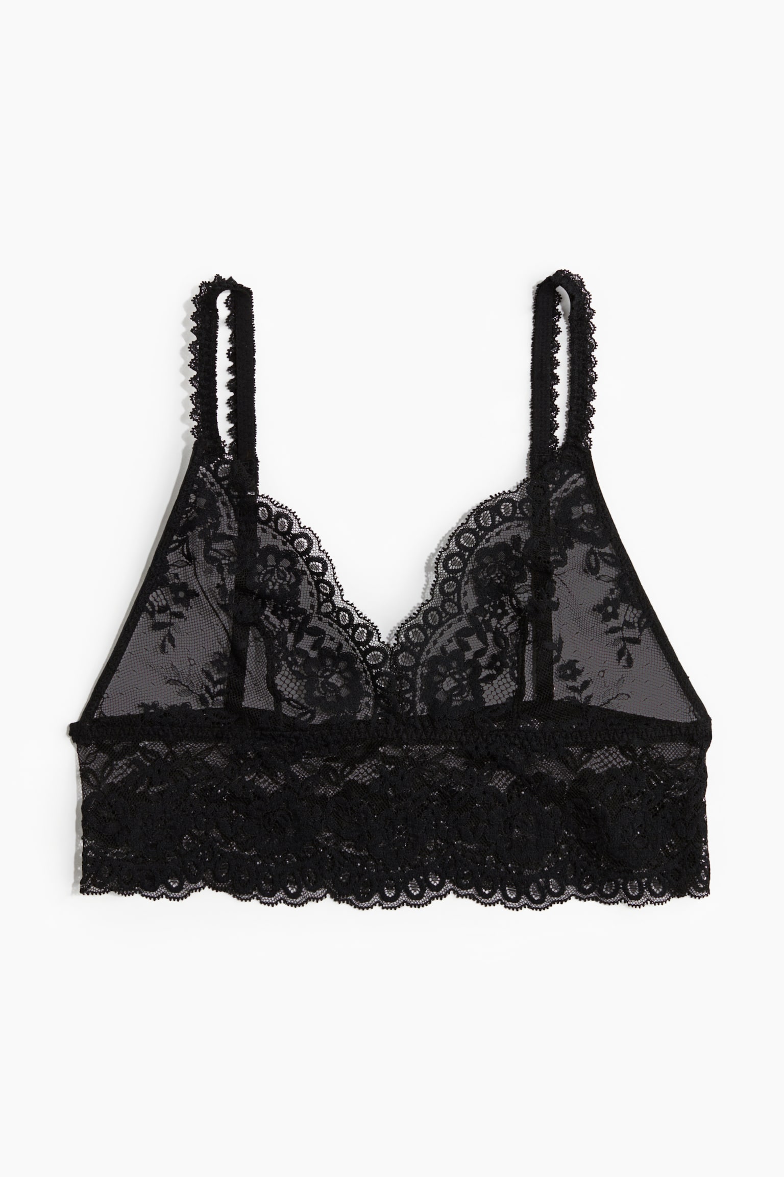 Lace bralette - Black/Pale beige - 2