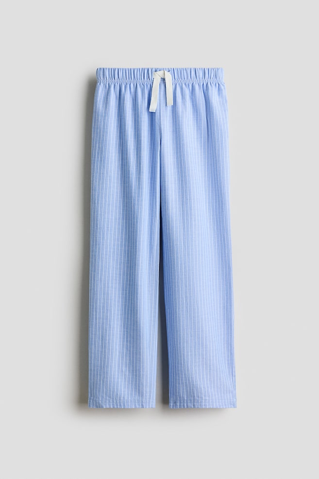 Pantaloni de pijama din bumbac - Albastru/dungi/Maro/carouri - 1