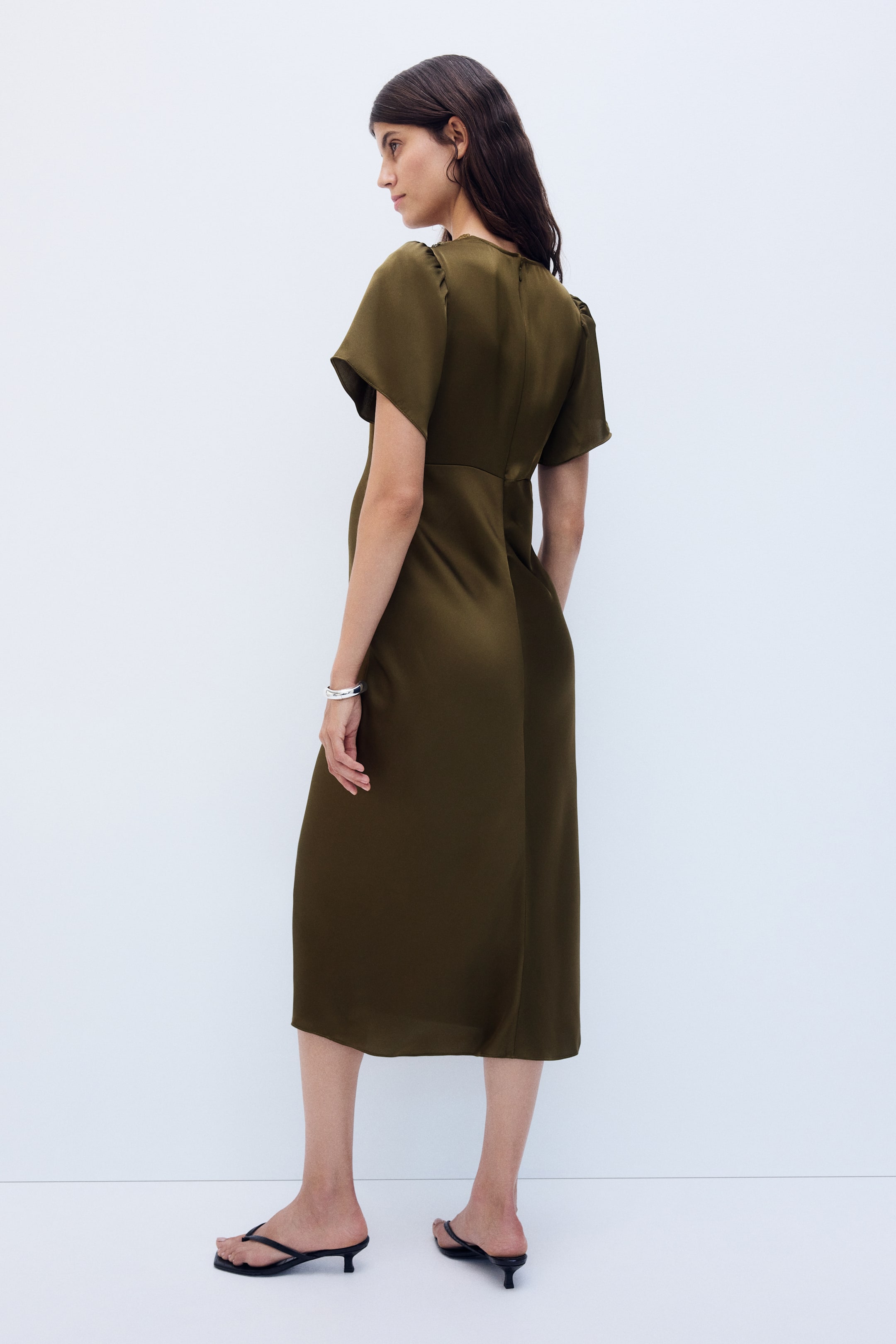Robe en satin MAMA avec dentelle