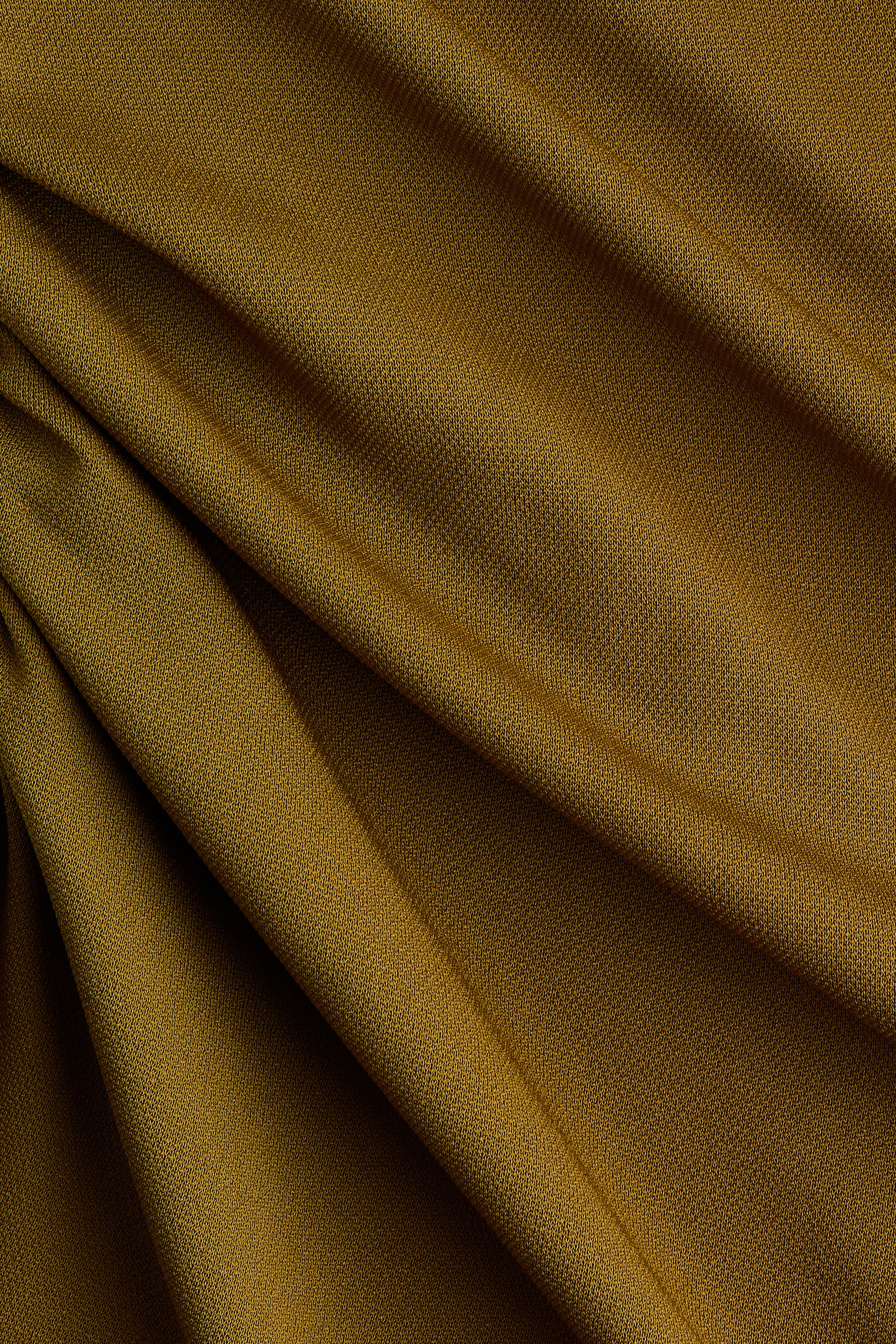 View larger image: Draped Cape-Detail Dress - Golden olive - Ladies | H&M US 2